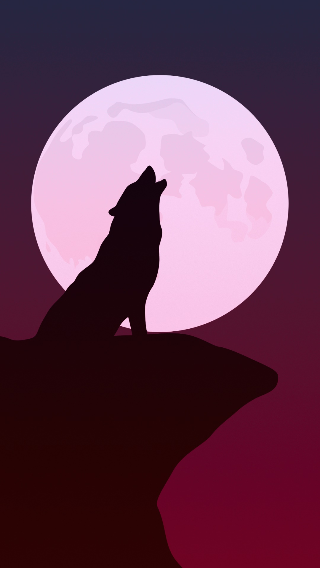 Fantasy Wolf, Minimalist, Silhouette, 1080x1920, Phone HD Wallpaper