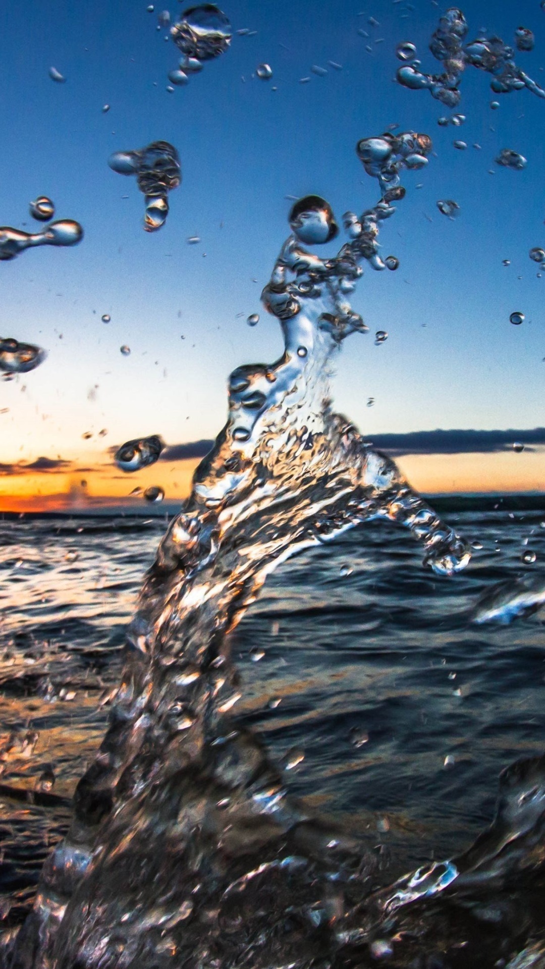 Earth Sunset, Splash, Water, 1080x1920, Phone HD Wallpaper