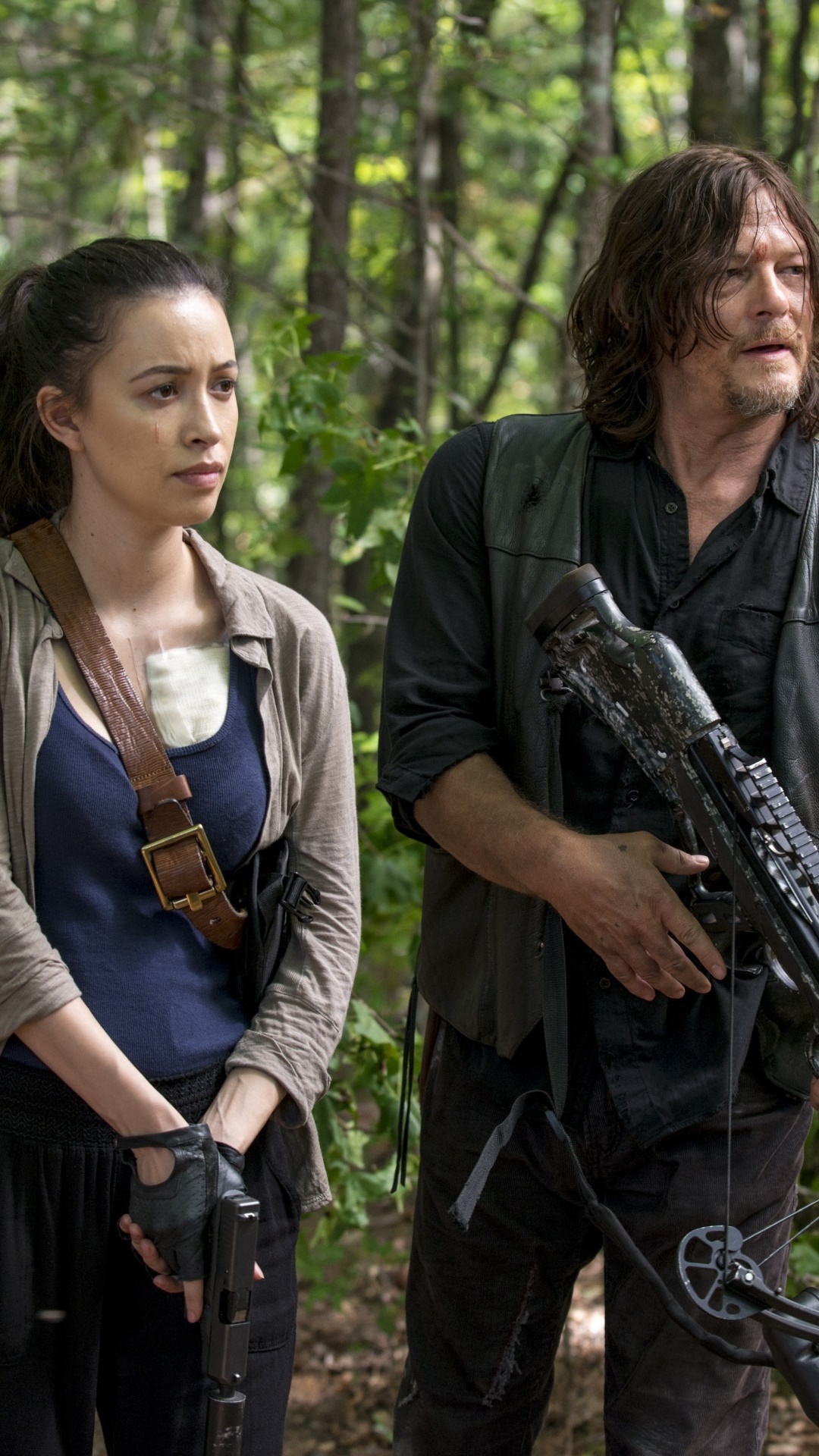 TV Show The Walking Dead, Daryl Dixon, Christian Serratos, Rosita Espinosa, Norman Reedus, 1080x1920, Phone HD Wallpaper