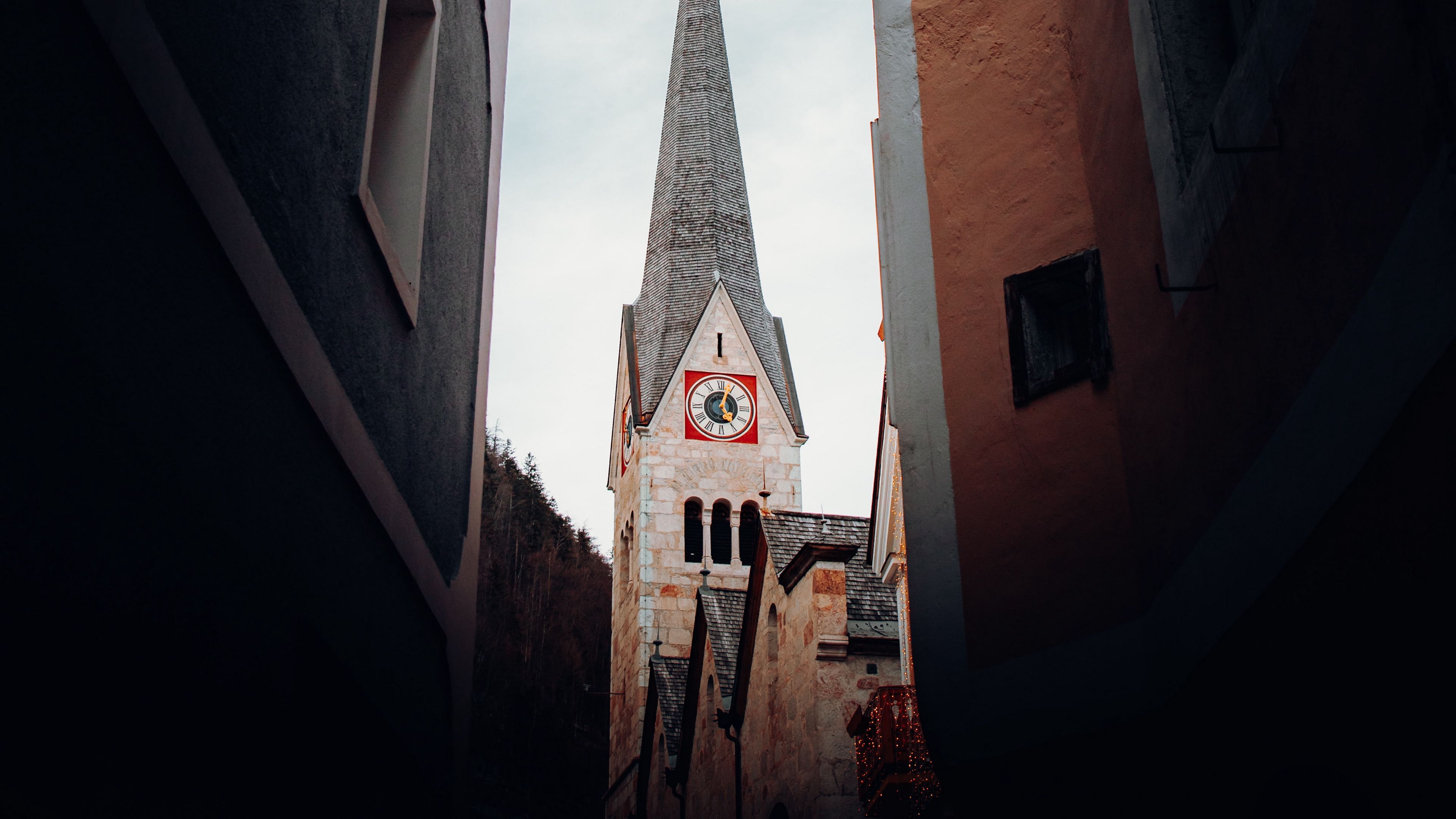 building, chapel, spire, architecture, city, 4k, HD Wallpaper