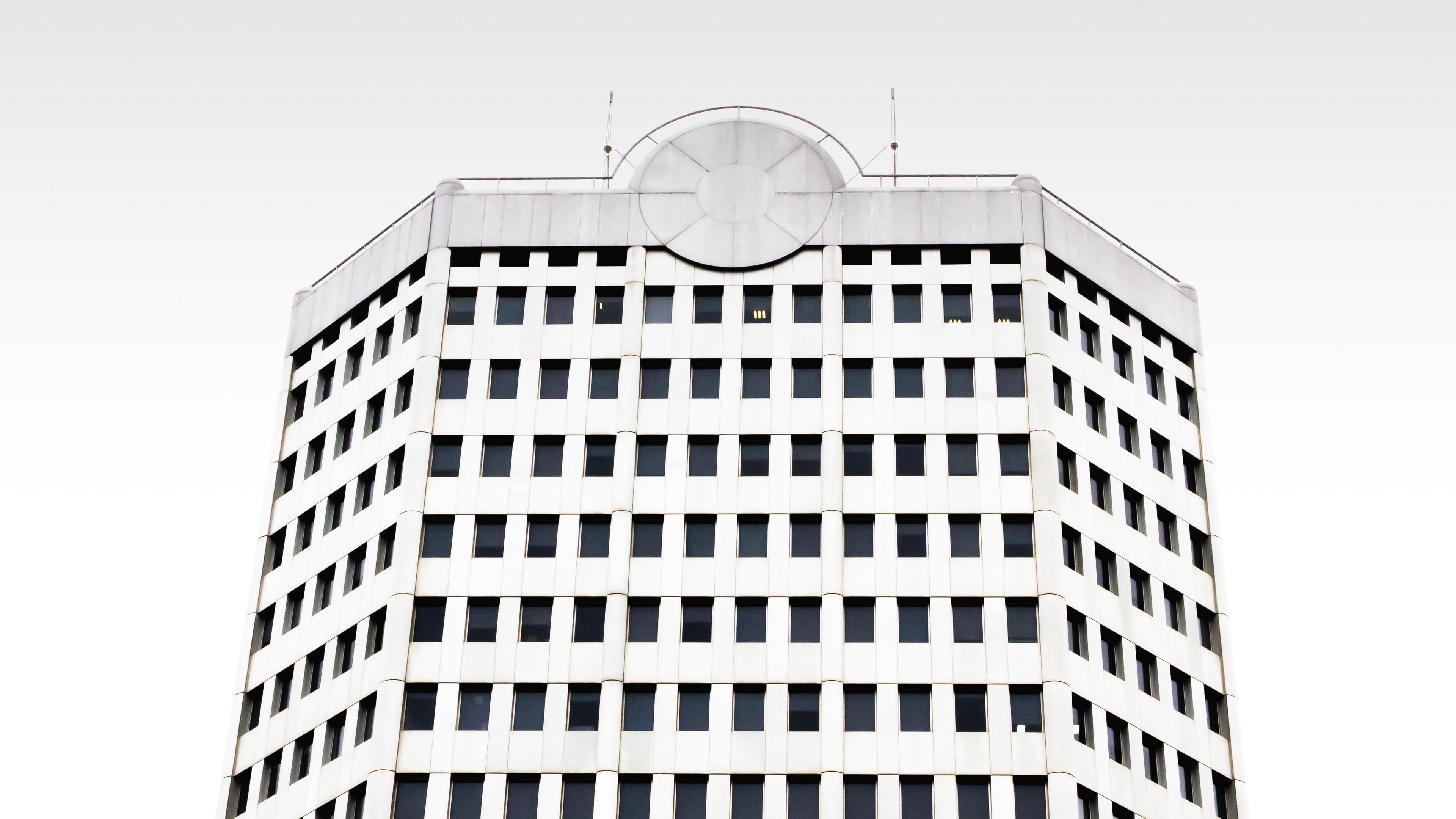 minimalism, building, facade, bottom view, 4k, HD Wallpaper