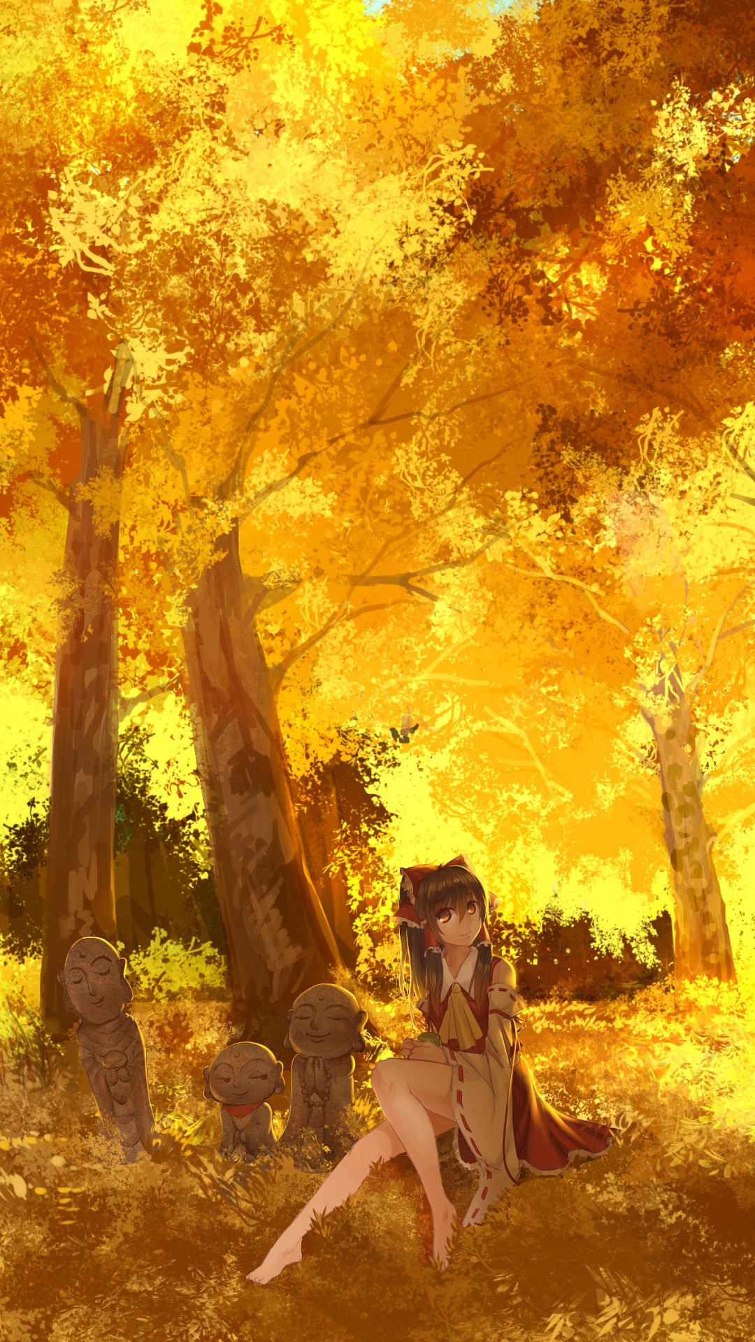 Anime Touhou, Reimu Hakurei, 1080x1920, Phone HD Wallpaper