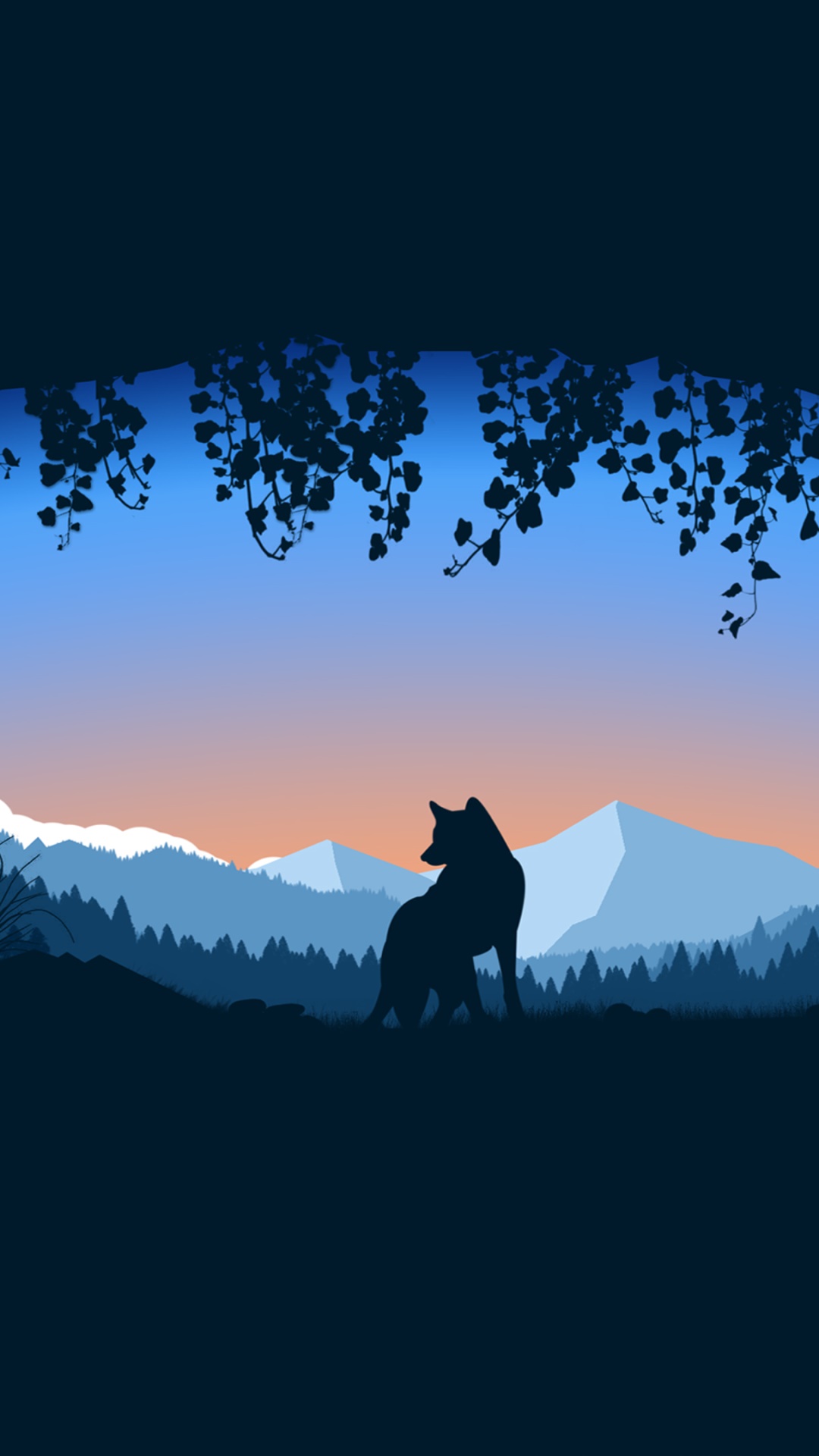 Artistic Minimalist, Cave, Wolf, 1080x1920, Phone HD Wallpaper