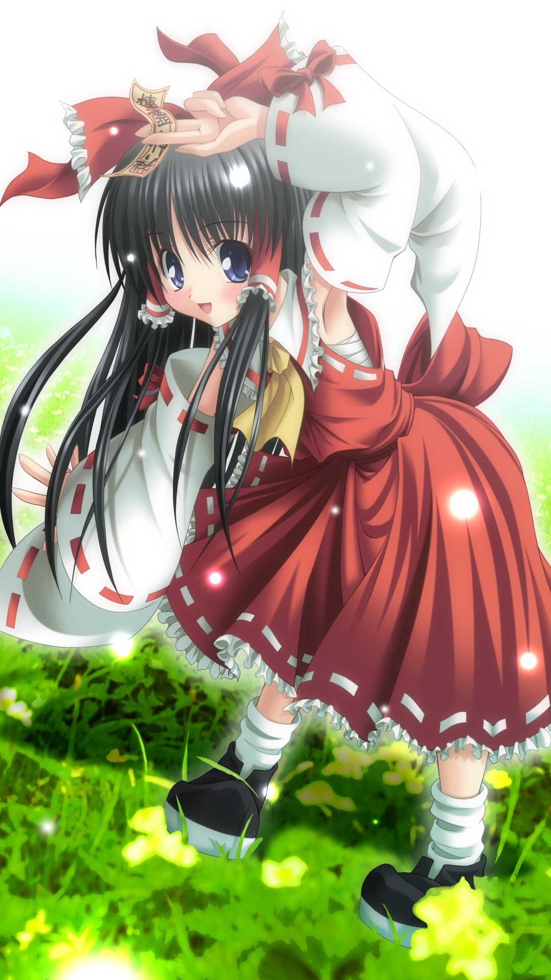 Anime Touhou, Reimu Hakurei, 1080x1920, Phone HD Wallpaper