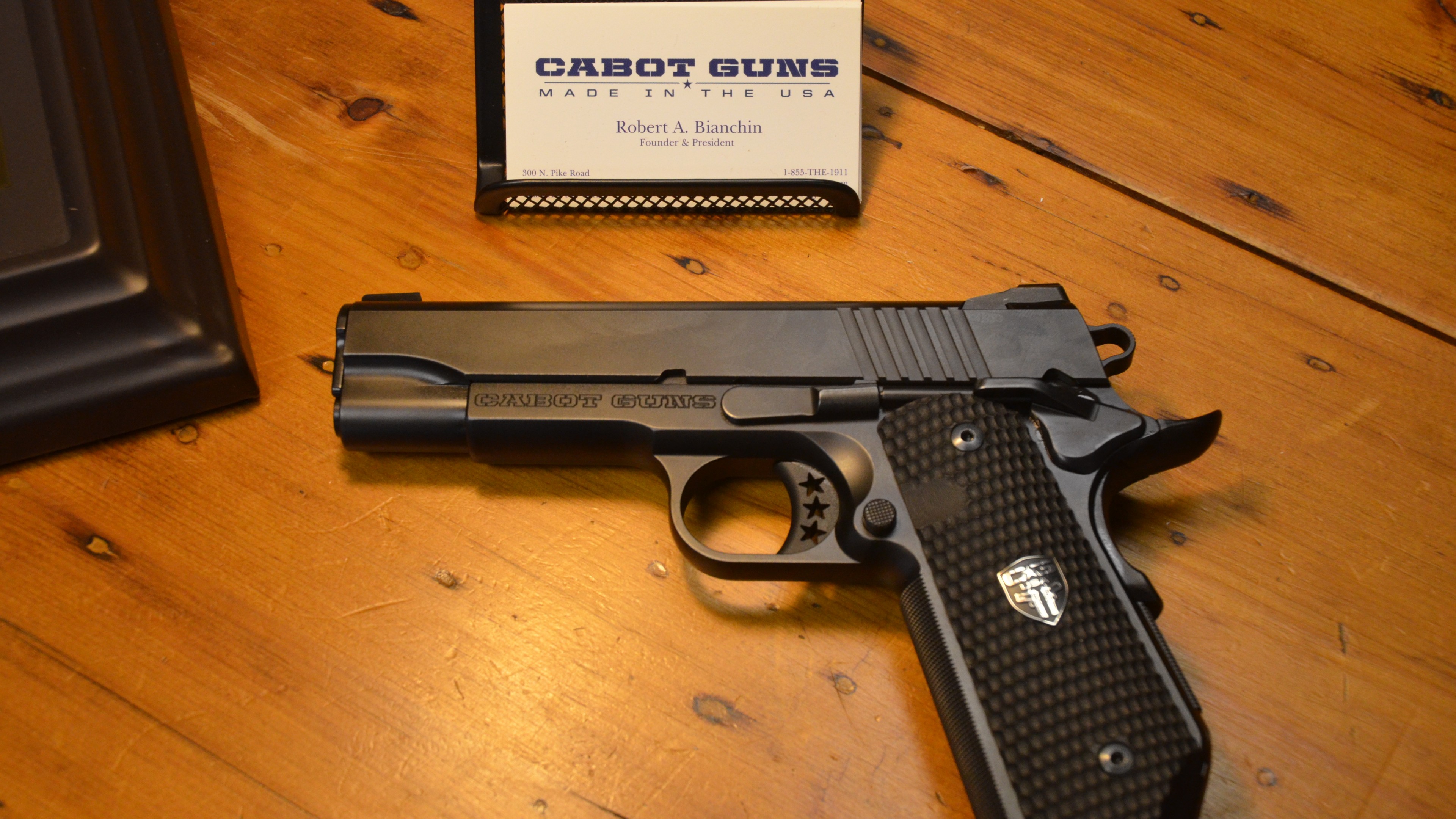 Cabot 1911, pistol, 4K, black, HD Wallpaper