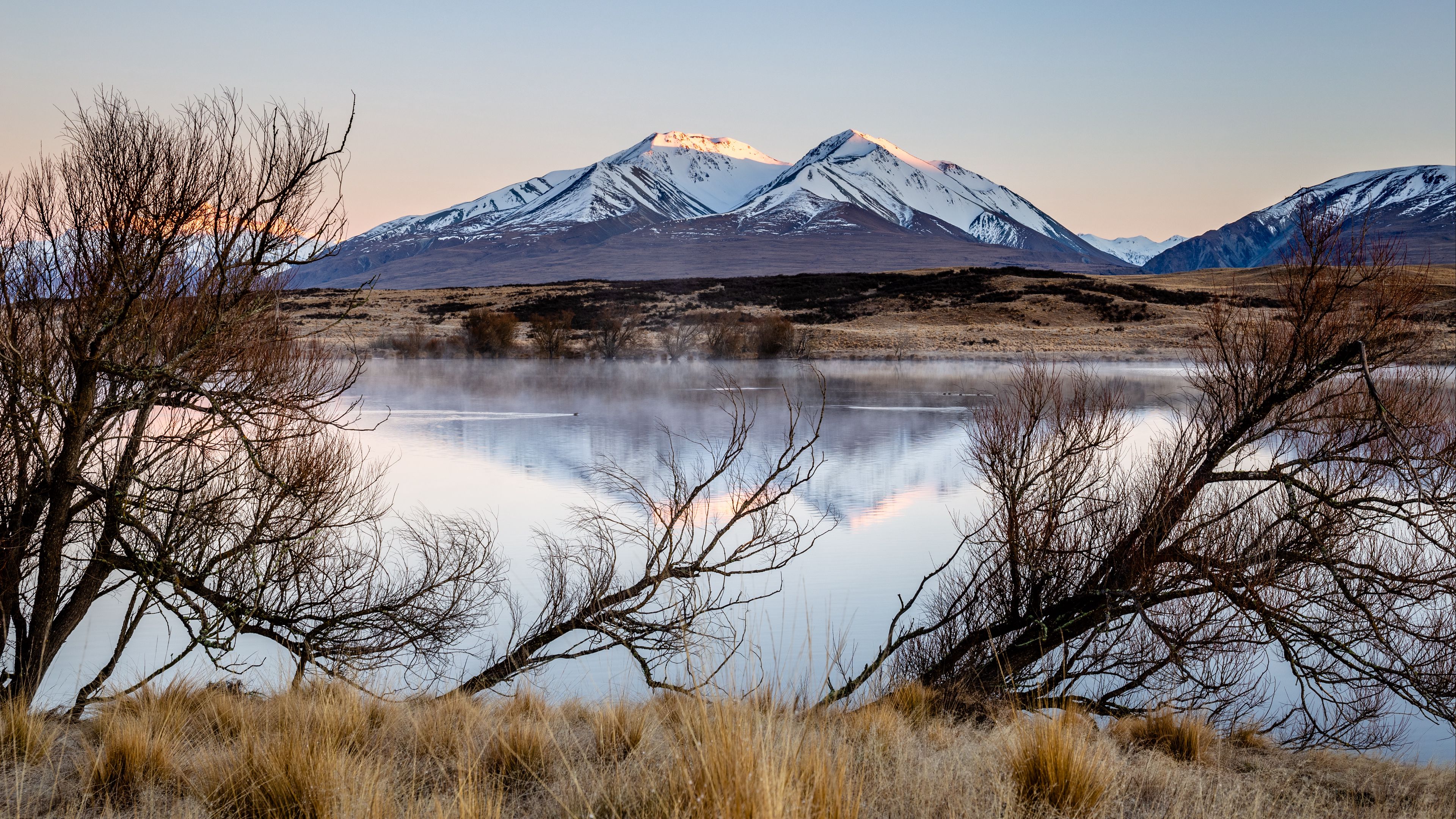 mountains, river, lake, branch, 4k, HD Wallpaper