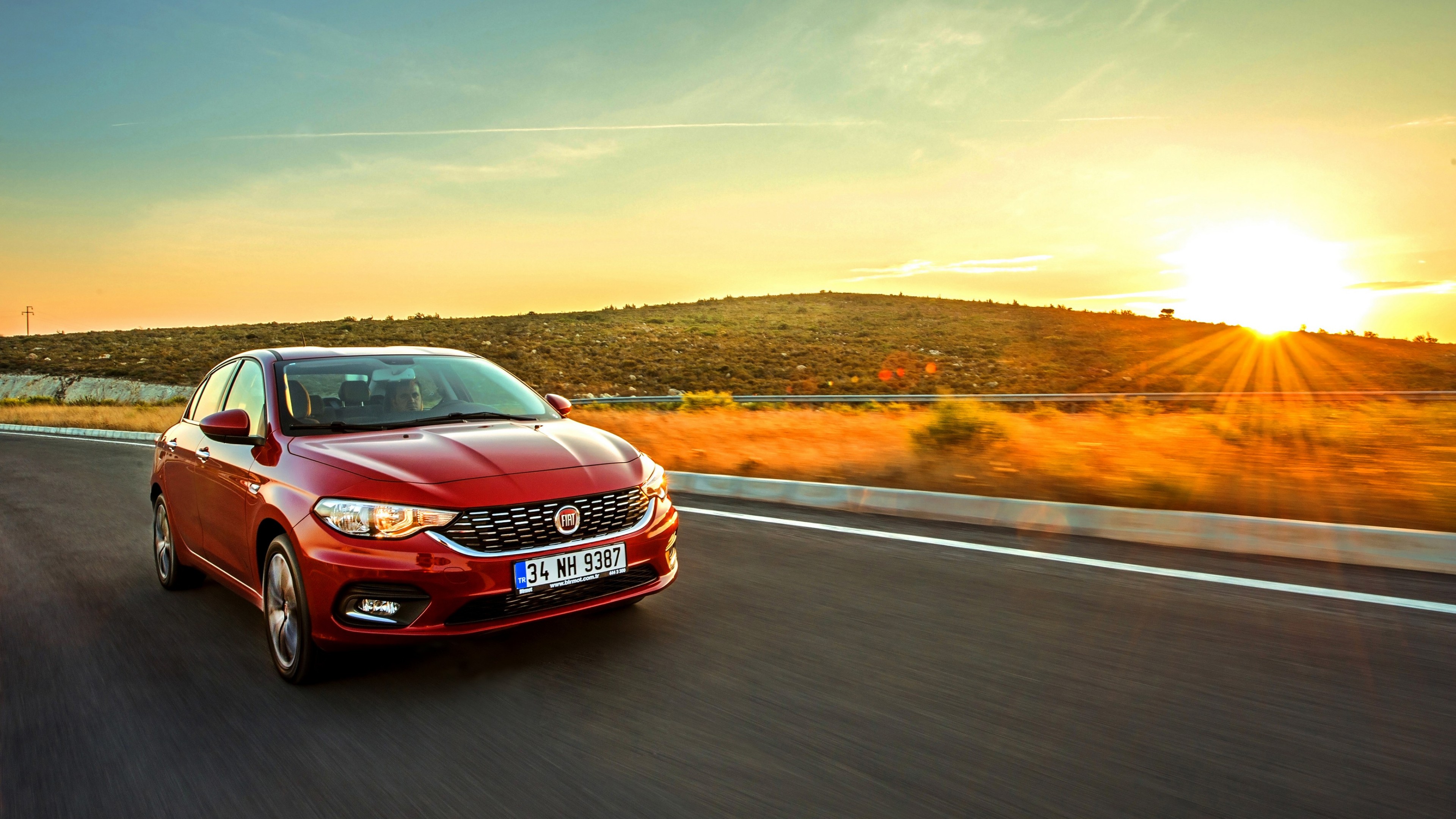 Fiat Egea, red, HD Wallpaper