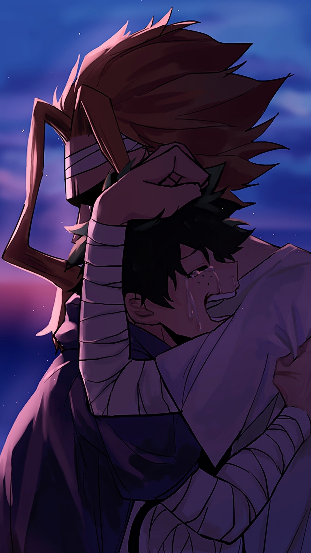 Anime My Hero Academia, Toshinori Yagi, All Might, Izuku Midoriya, 1080x1920, Phone HD Wallpaper