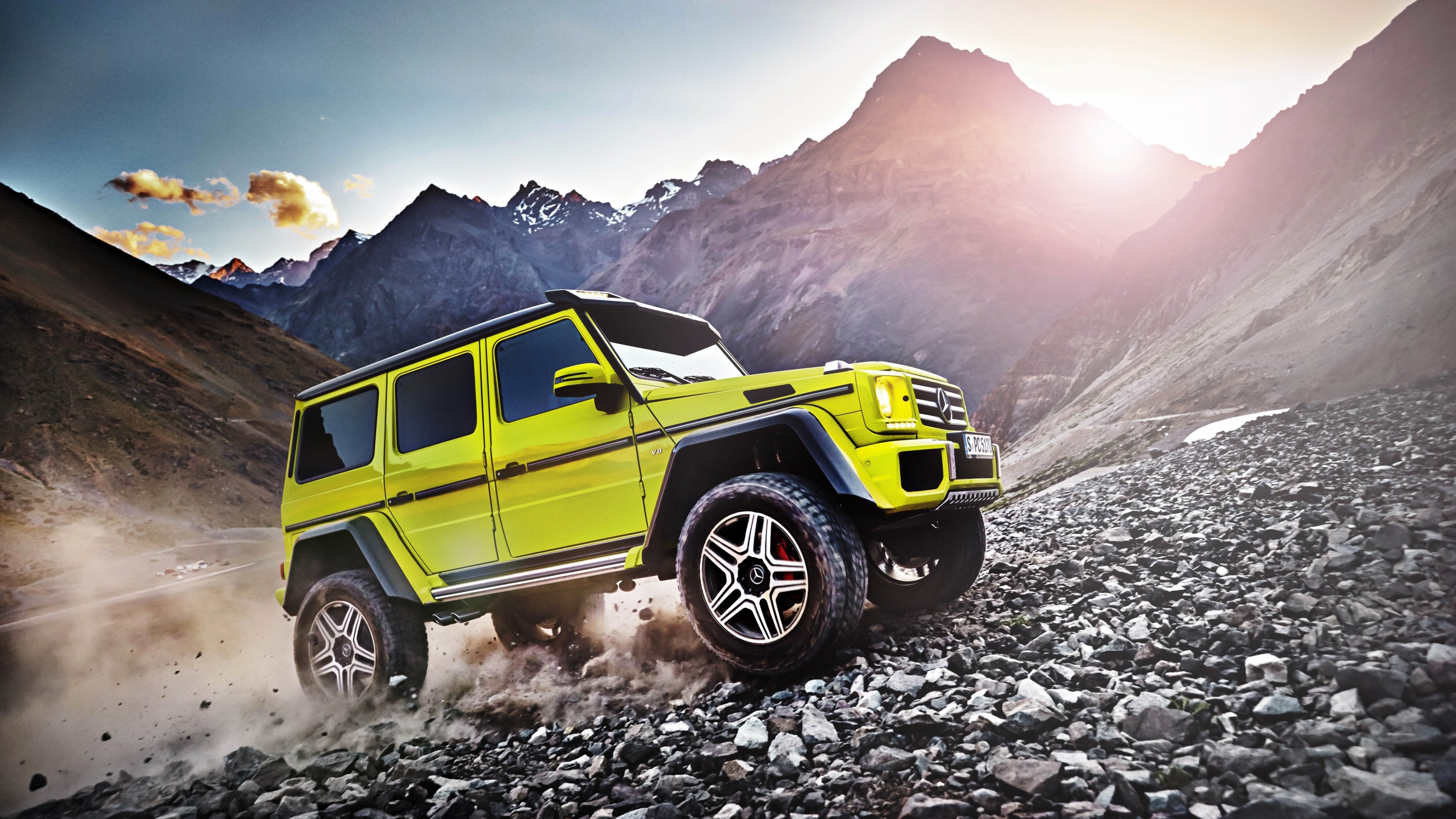 Mercedes-Benz G 500, SUV, Mercedes, G-Class, off-road, yellow, luxury cars, HD Wallpaper