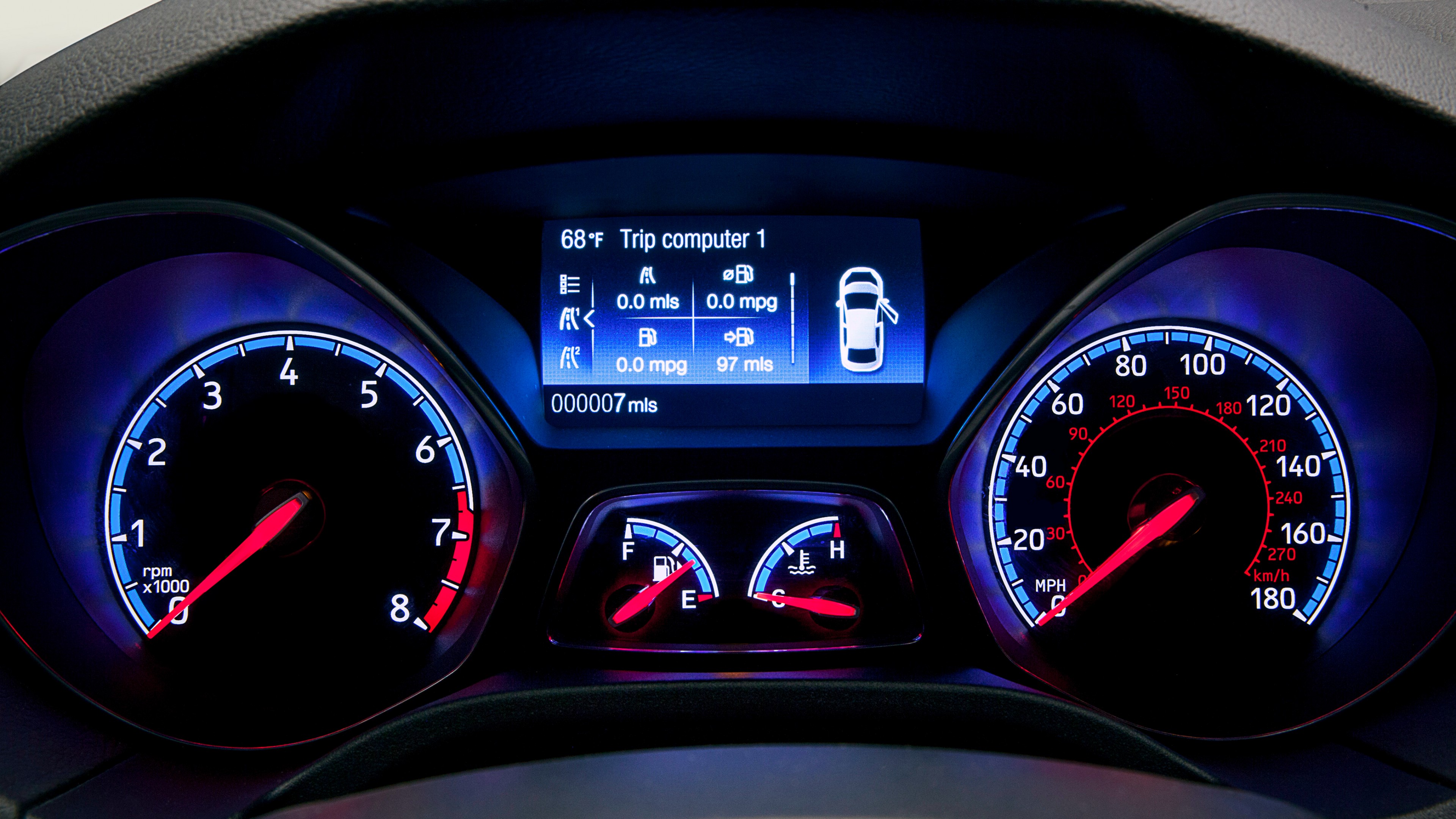 Ford Focus RS 2016, hatchback, blue, HD Wallpaper
