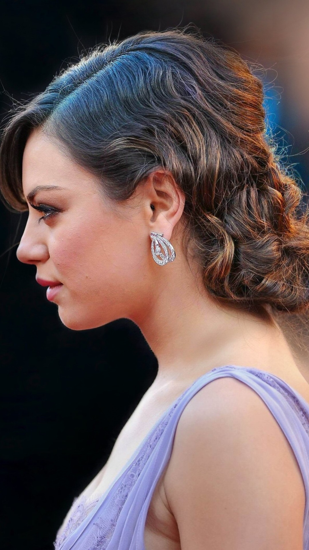 Celebrity Mila Kunis, Earrings, Profile, 1080x1920, Phone HD Wallpaper