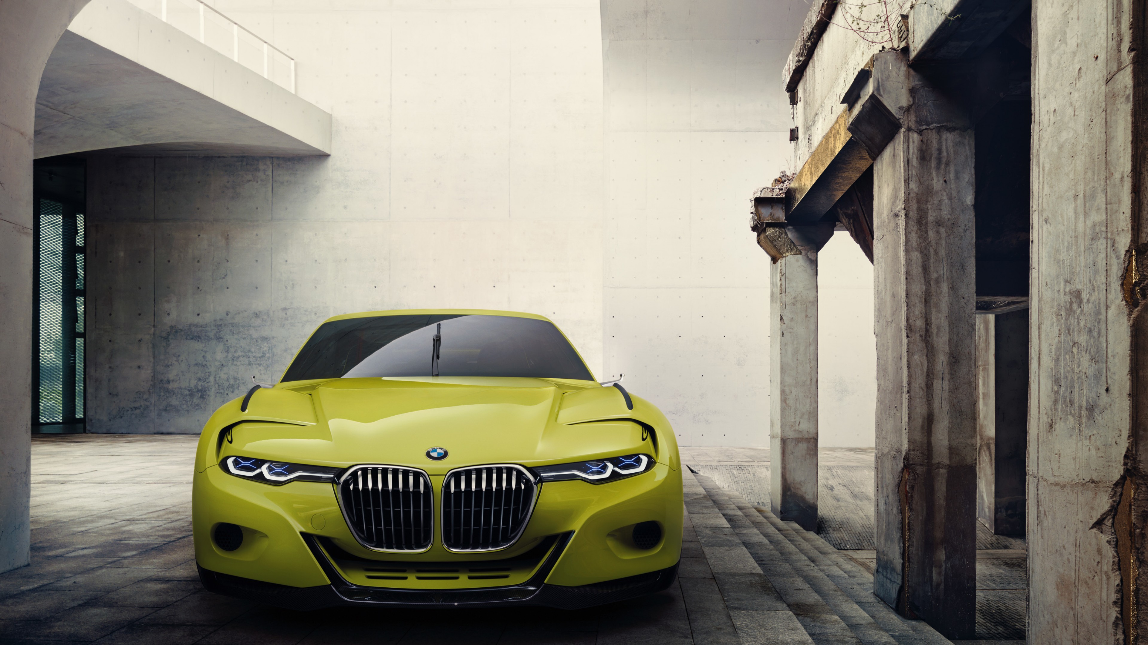 BMW 3.0 CSL, yellow, sports car, bmw, xDrive, sDrive, HD Wallpaper