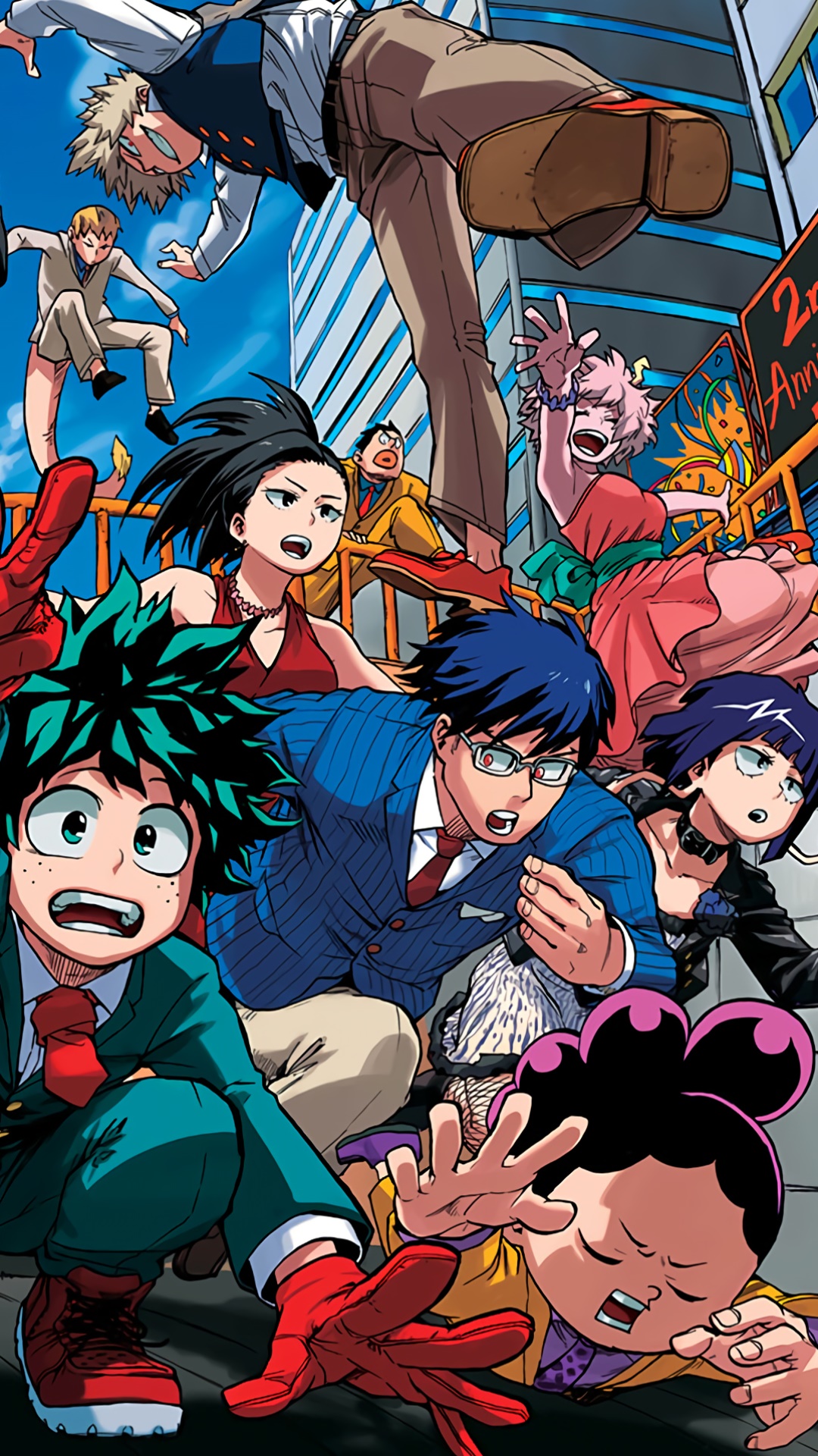 Anime My Hero Academia, All Might, Fumikage Tokoyami, Eijiro Kirishima, Denki Kaminari, Hanta Sero, 1080x1920, Phone HD Wallpaper