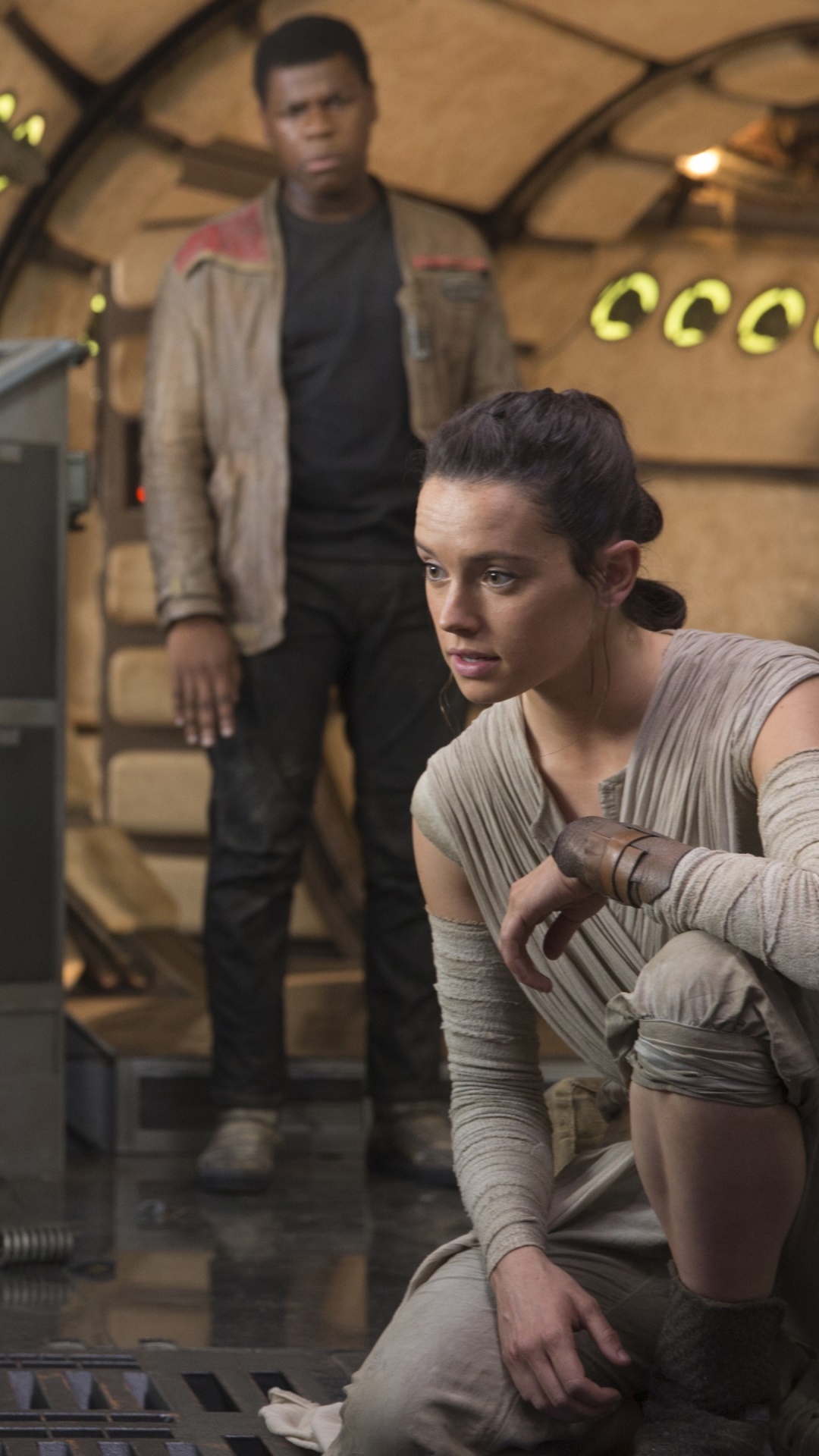 Movie Star Wars Episode VII: The Force Awakens, John Boyega, Finn (Star Wars), Rey (Star Wars), Daisy Ridley, 1080x1920, Phone HD Wallpaper