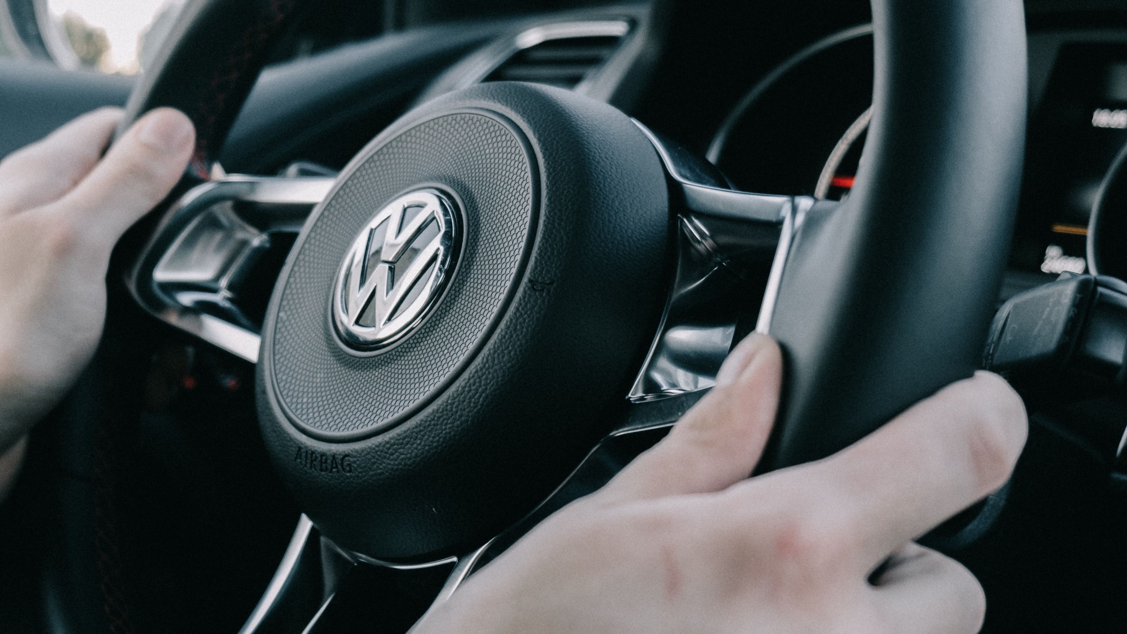volkswagen, steering wheel, hands, car, 4k, HD Wallpaper