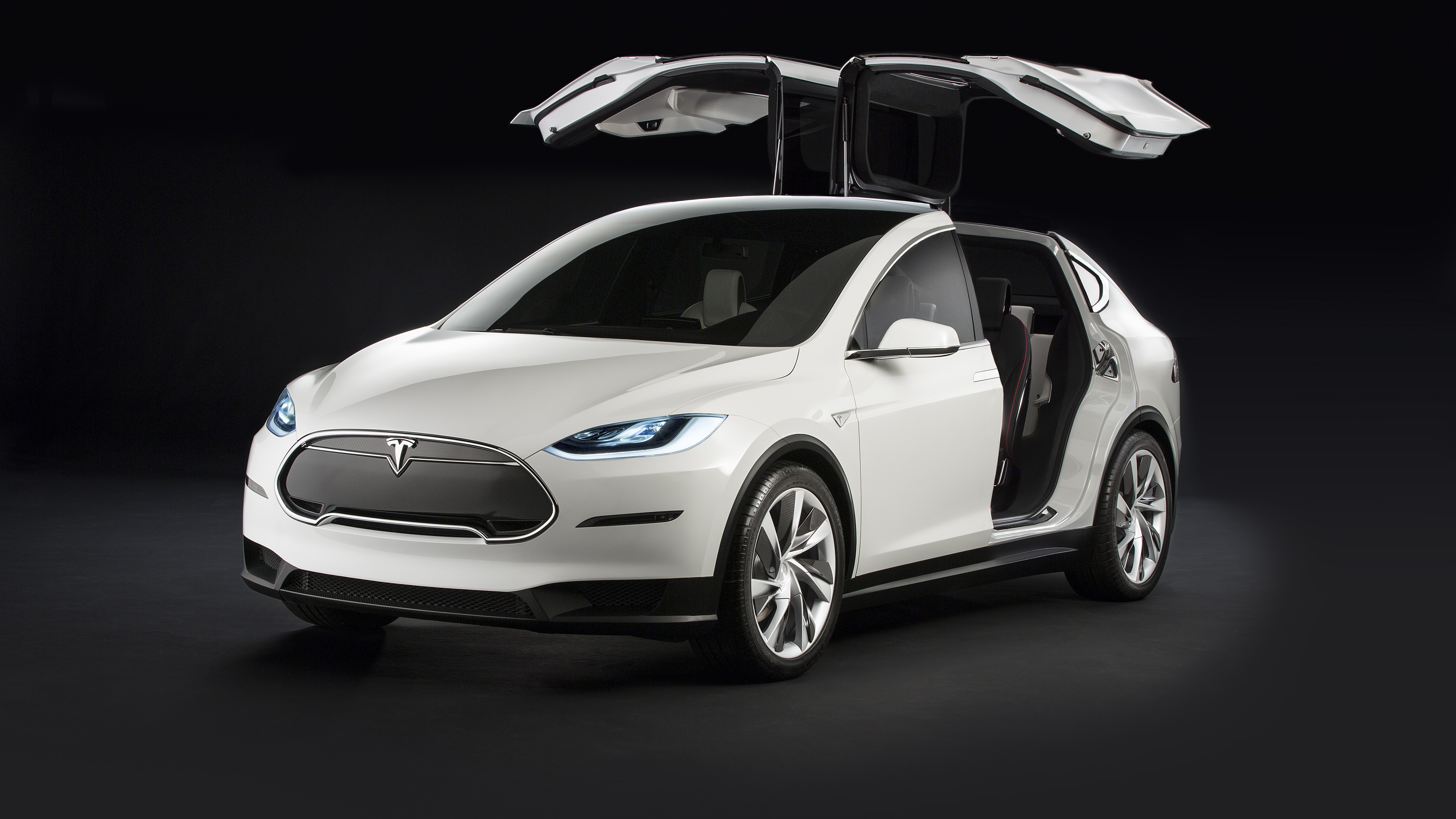Tesla model x, white, electric cars, suv, 2016, HD Wallpaper