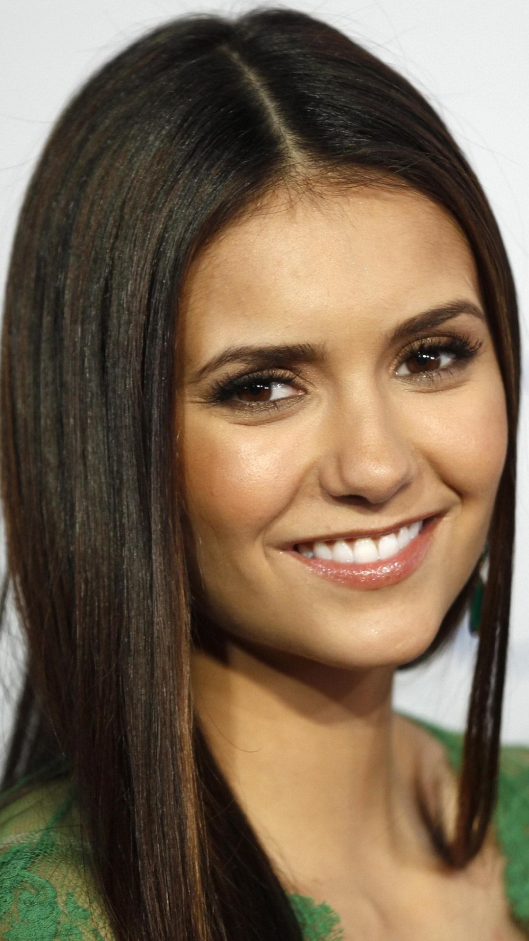 Celebrity Nina Dobrev, Canadian, Brown Eyes, Brunette, Face, Actress, 1080x1920, Phone HD Wallpaper