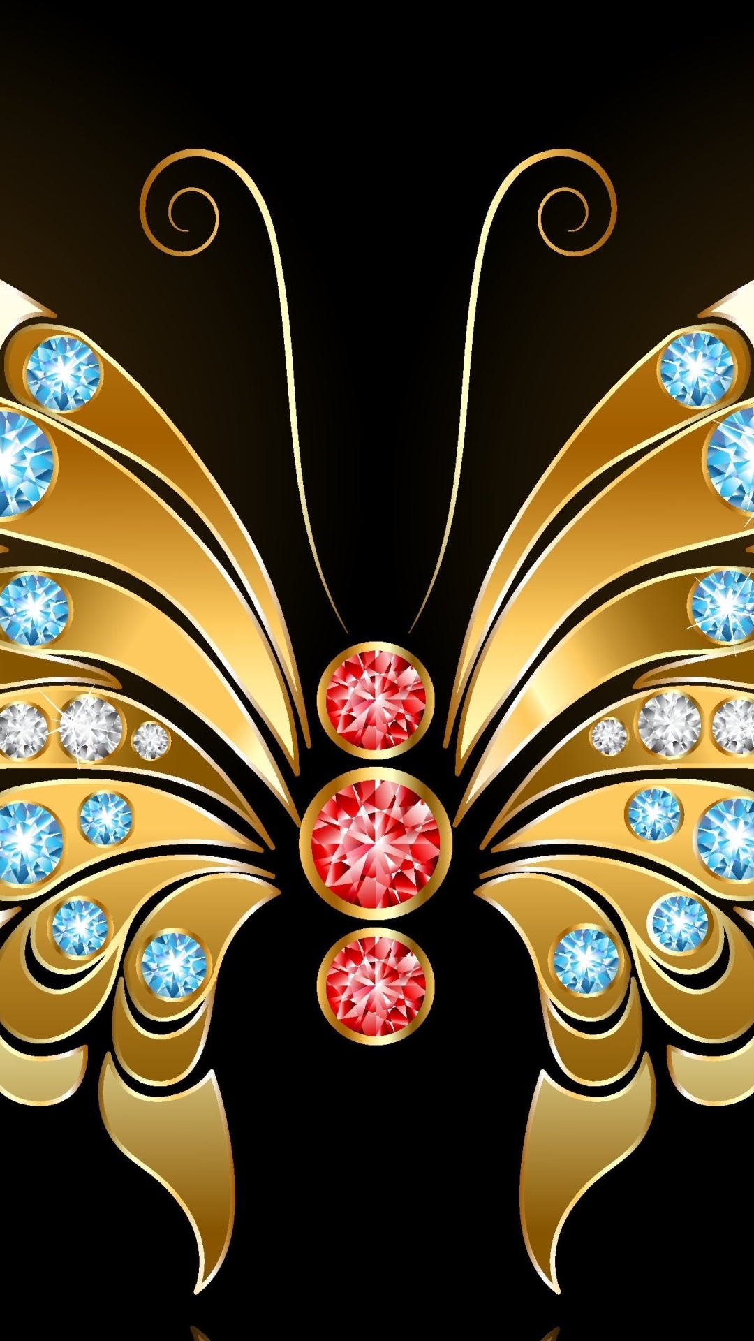 Artistic Butterfly, Jewelry, Diamond, 1080x1920, Phone HD Wallpaper