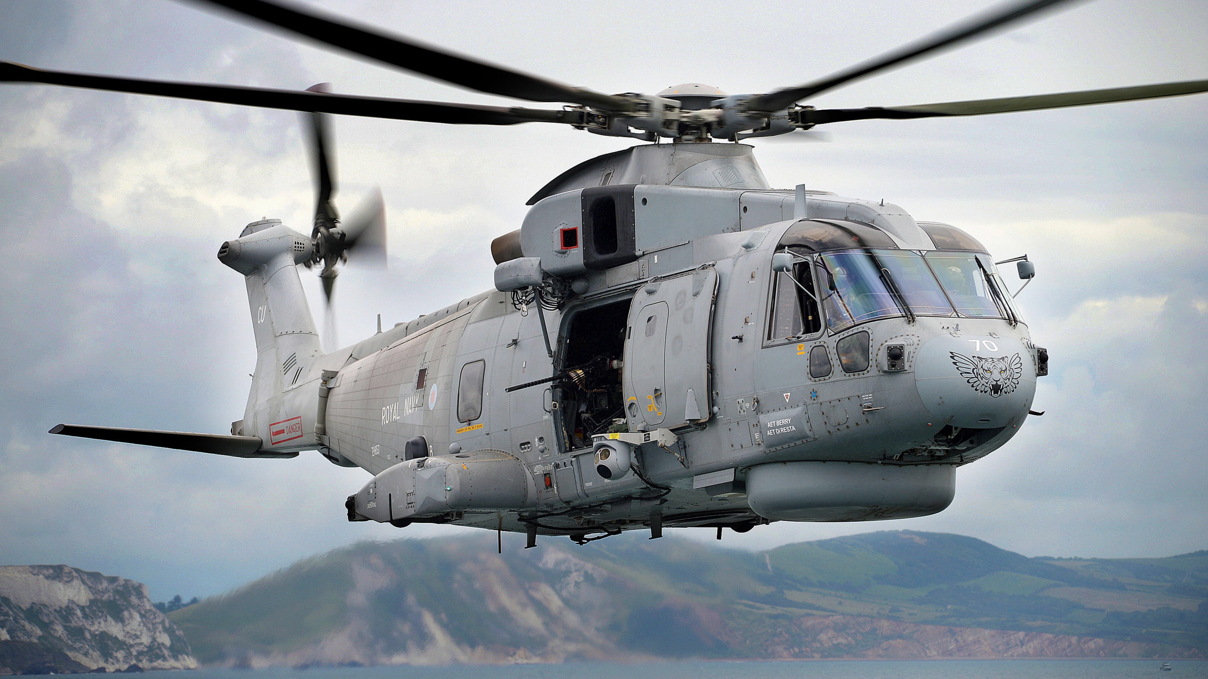 EH-101 Merlin, transport helicopter, Italian Navy, HD Wallpaper