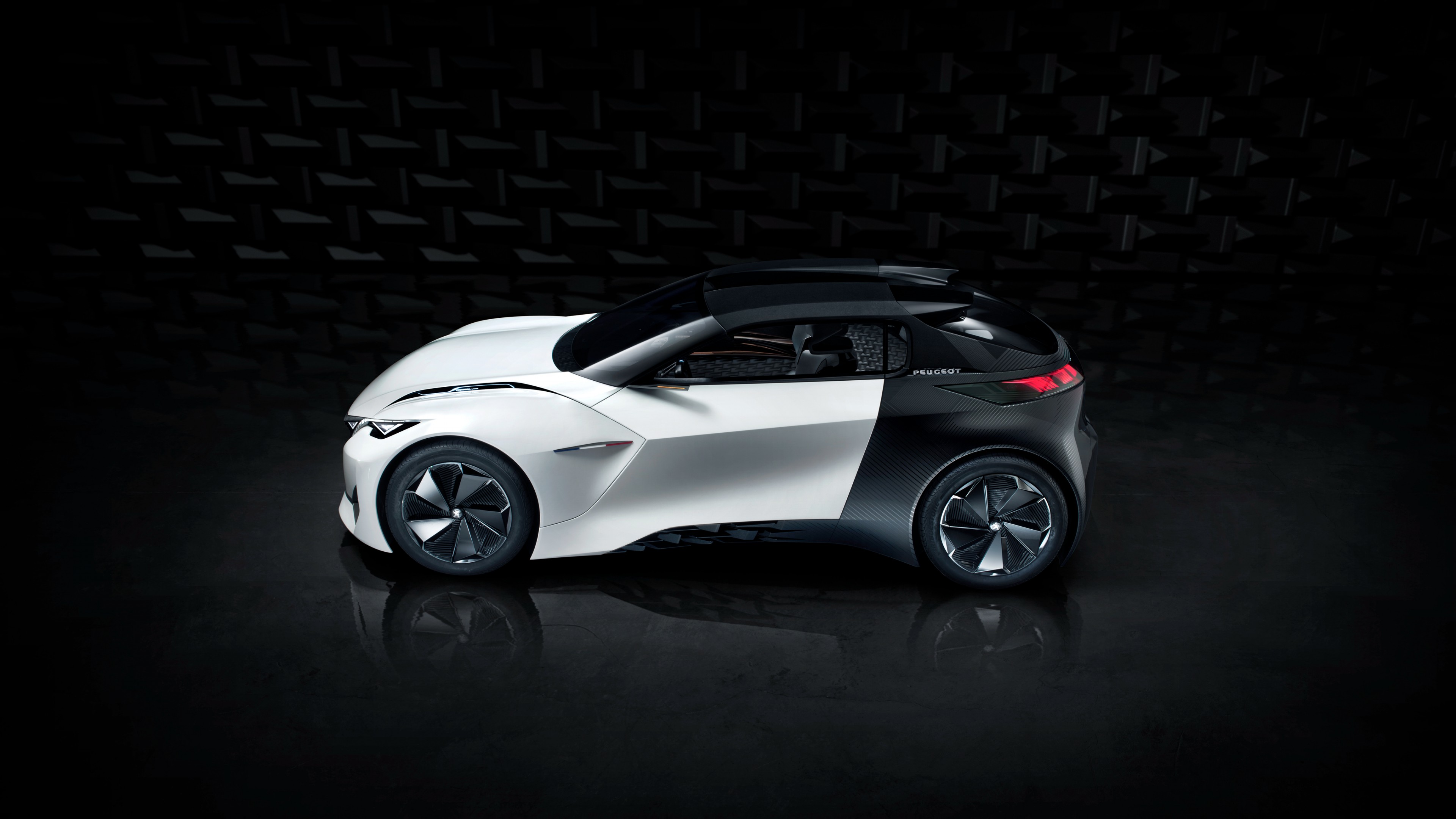 Peugeot Fractal, electric cars, white, black, HD Wallpaper