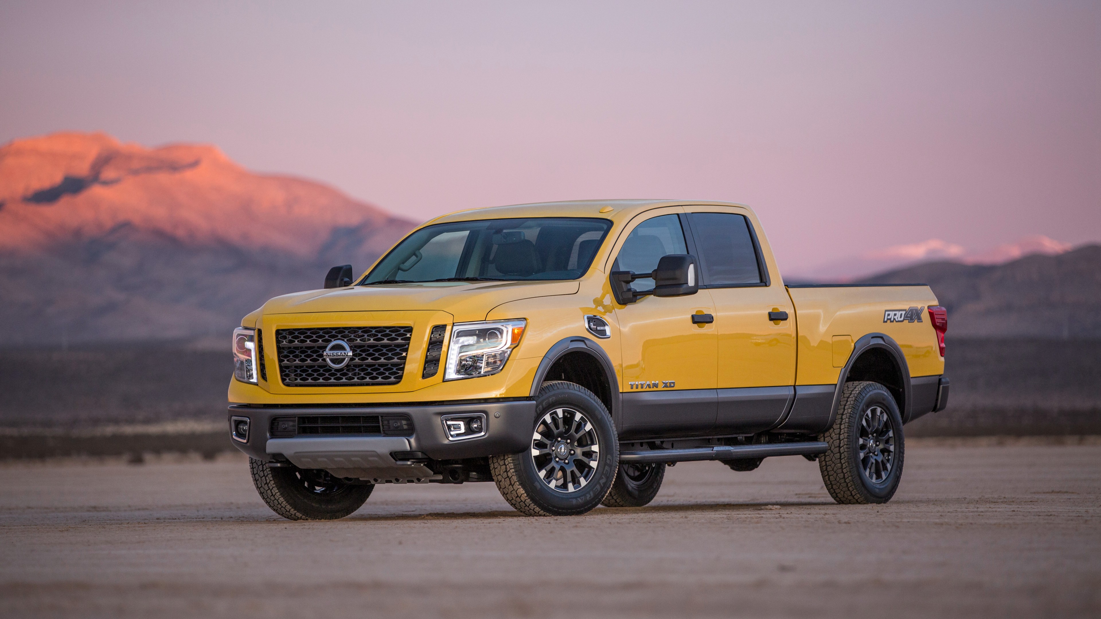 Nissan Titan, pickup, SUV, yellow, 2016, HD Wallpaper