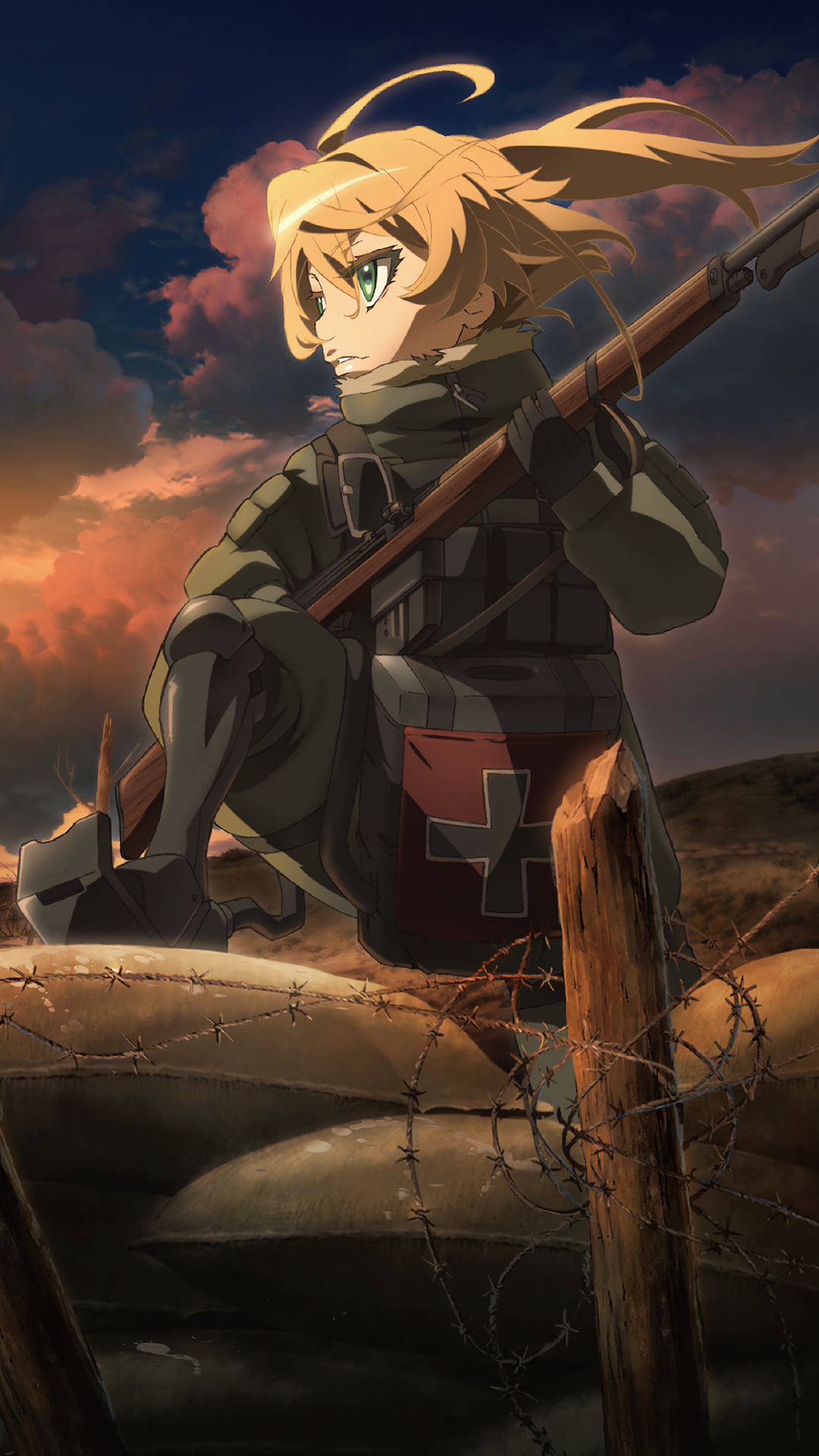 Anime Youjo Senki, Tanya Degurechaff, 1080x1920, Phone HD Wallpaper