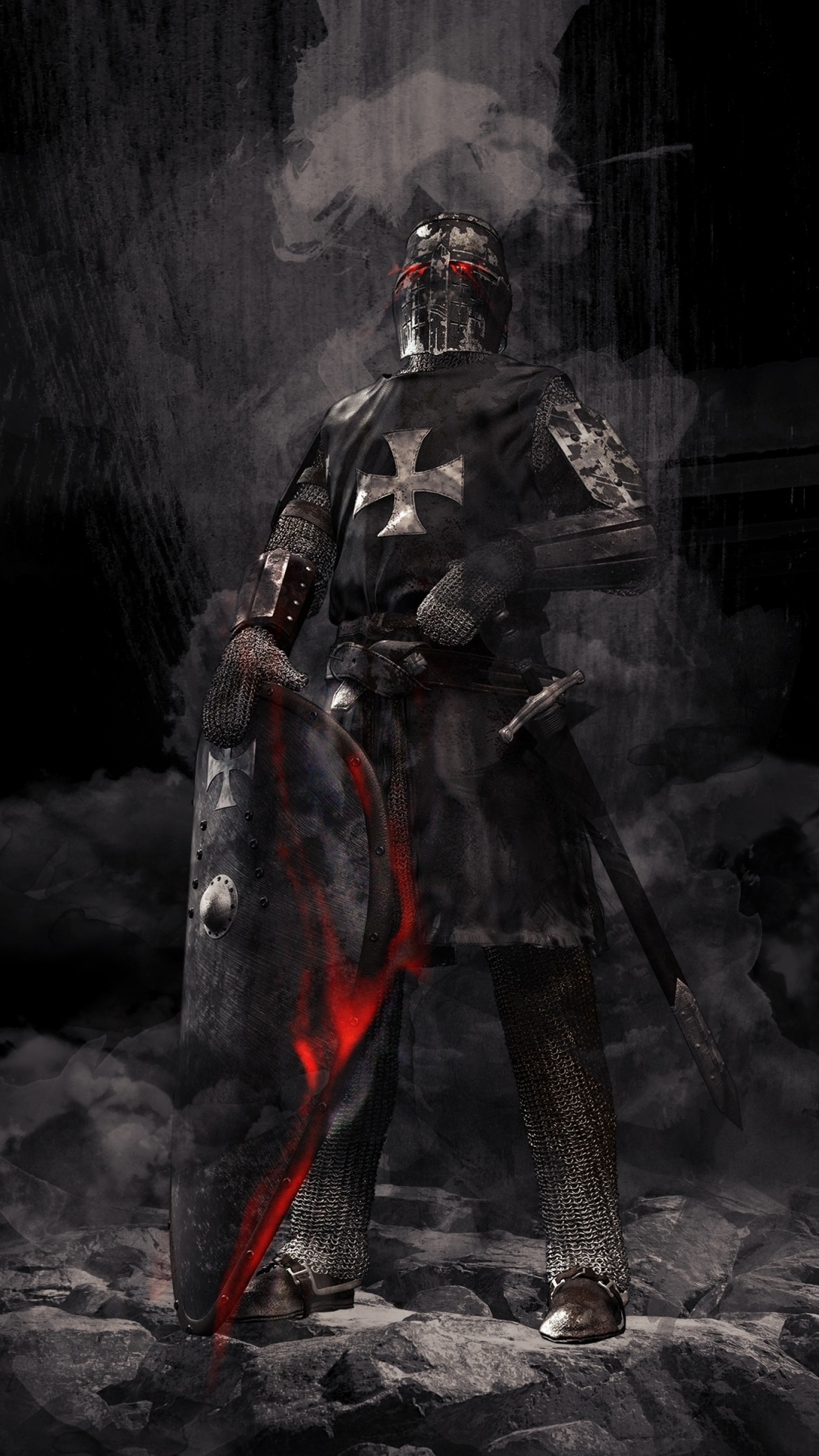Fantasy Knight, Sword, Shield, 1080x1920, Phone HD Wallpaper