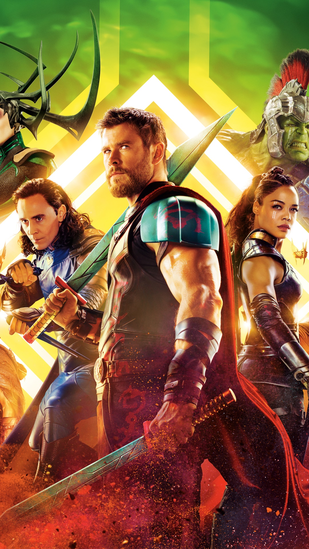 Movie Thor: Ragnarok, Anthony Hopkins, Grandmaster (Marvel Comics), Cate Blanchett, Chris Hemsworth, Heimdall (Marvel Comics), 1080x1920, Phone HD Wallpaper