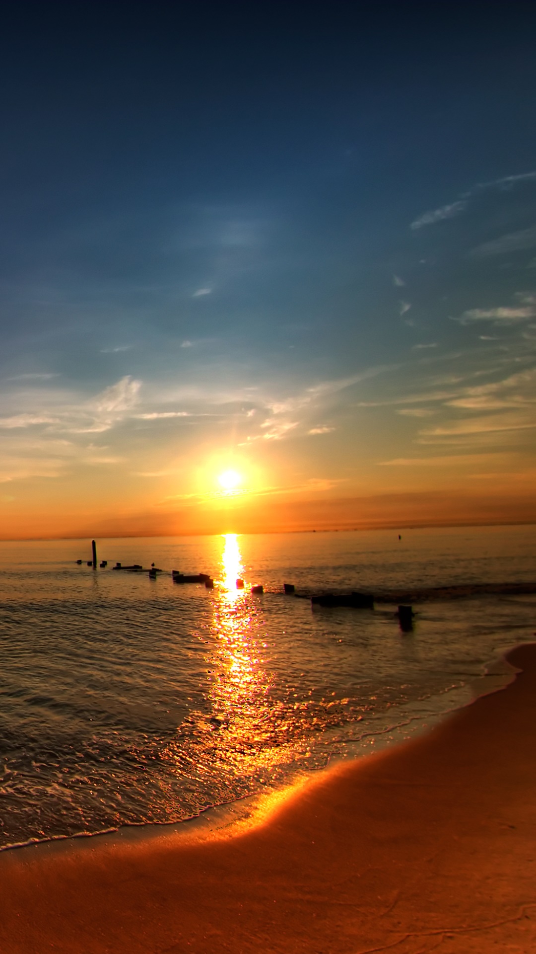Photography Sunset, Horizon, Sea, Ocean, Beach, Pier, 1080x1920, Phone HD Wallpaper