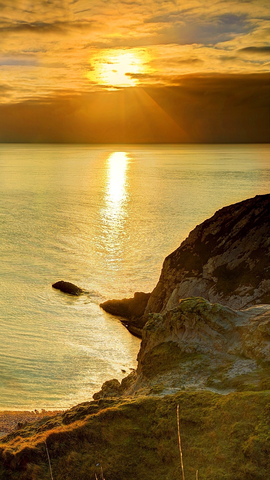 Earth Sunset, Coast, Horizon, Sea, Ocean, Beach, 1080x1920, Phone HD Wallpaper