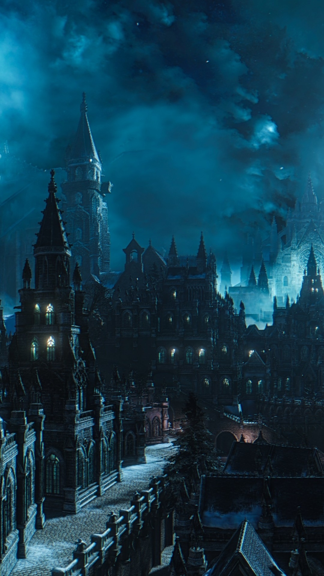 Video Game Dark Souls III, Sky, City, Night, 1080x1920, Phone HD Wallpaper