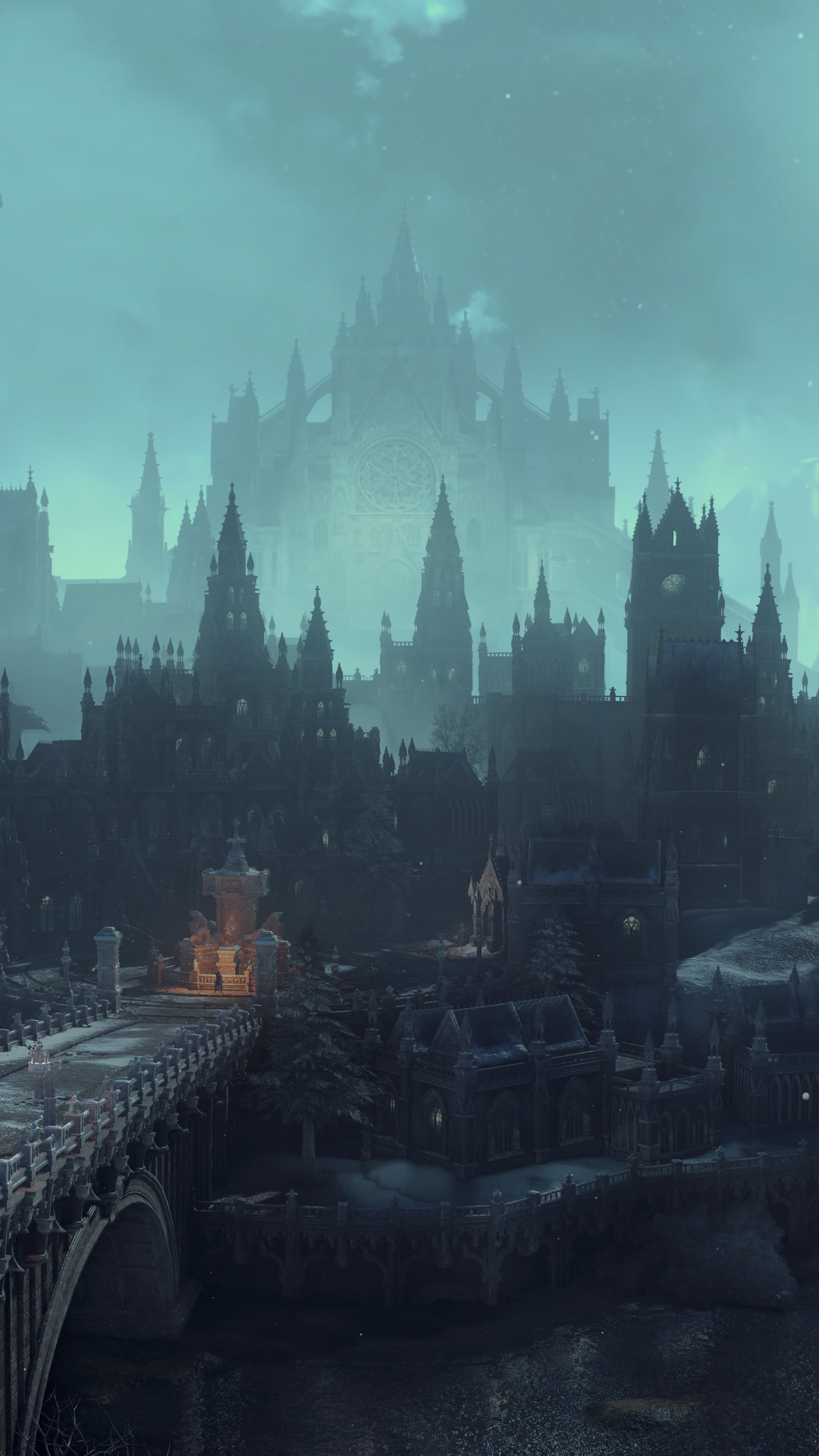 Video Game Dark Souls III, Moon, City, Night, 1080x1920, Phone HD Wallpaper