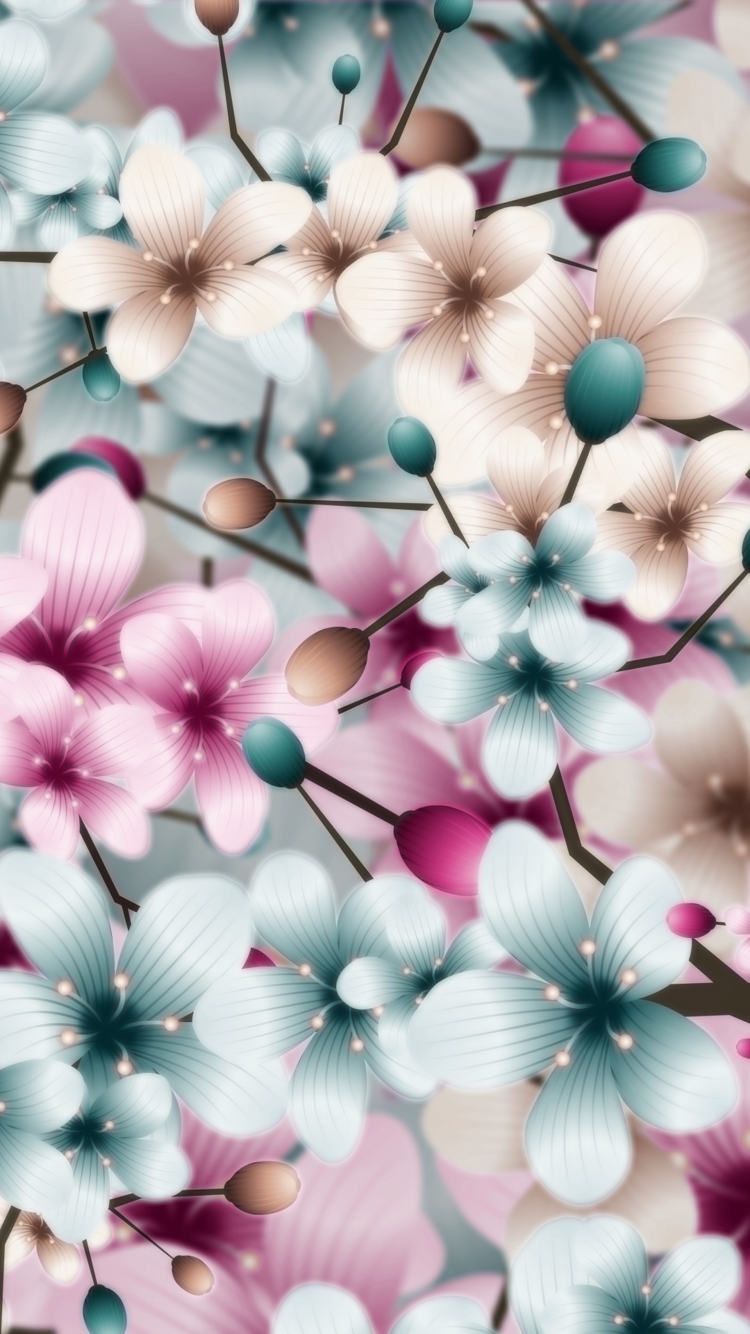 Artistic Flower, Pink, White, 1080x1920, Phone HD Wallpaper