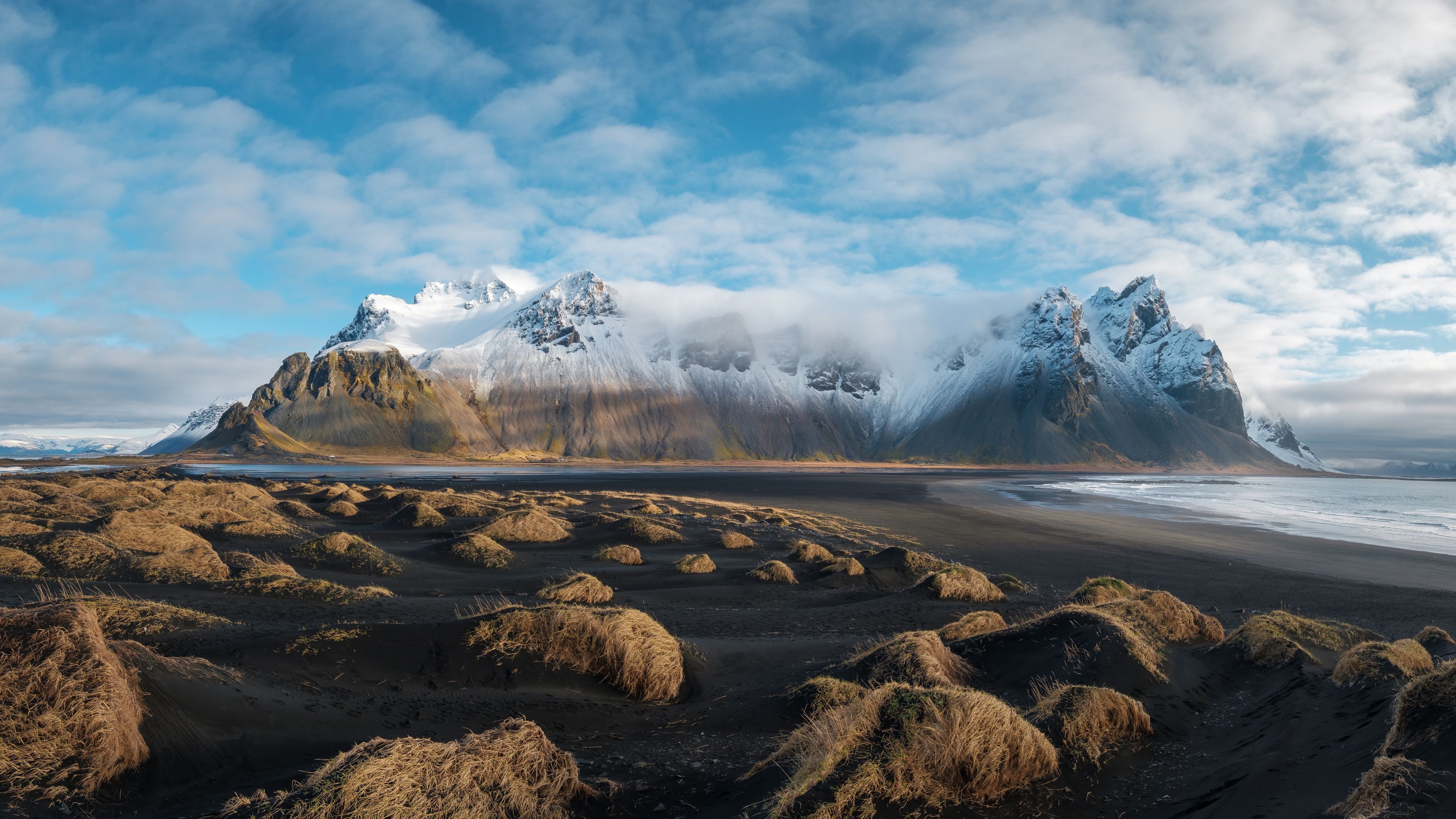 mountains, relief, fog, landscape, 4k, HD Wallpaper