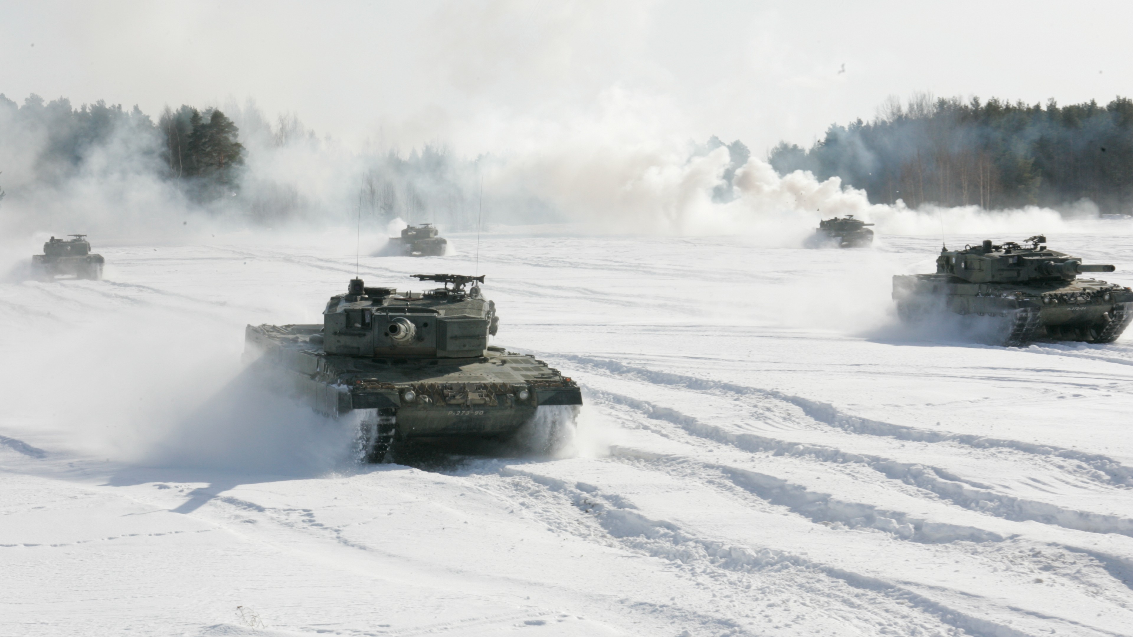 Leopard 2A4, German Army, tank, snow, HD Wallpaper