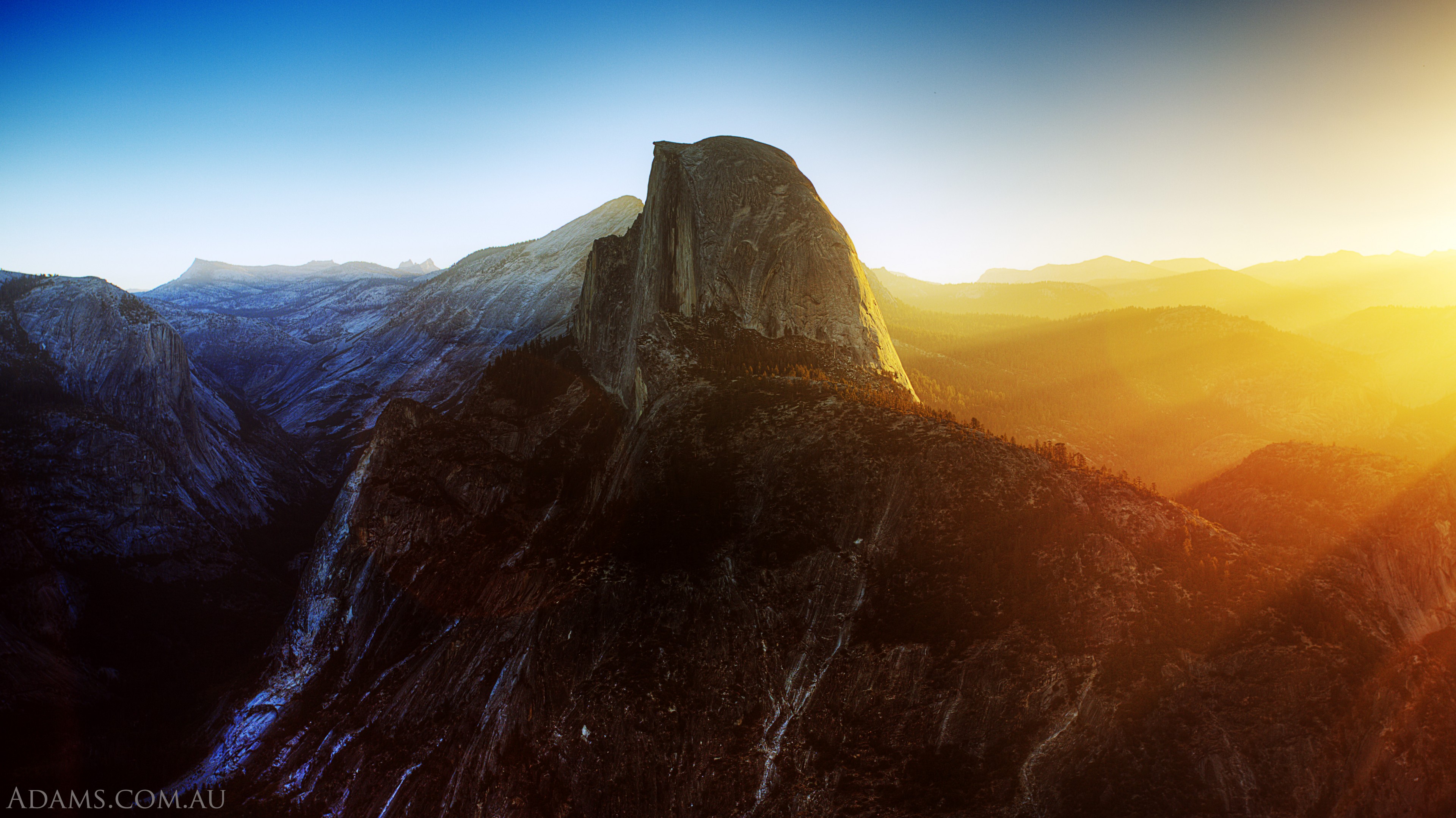 Yosemite, 4k, Half Dome, California, Sunrise, mountain, HD Wallpaper