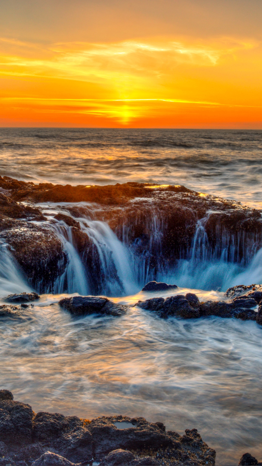 Earth Ocean, Sunset, Sky, Horizon, Nature, 1080x1920, Phone HD Wallpaper