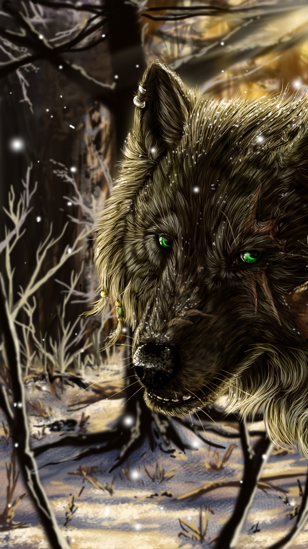 Fantasy Wolf, 1080x1920, Phone HD Wallpaper