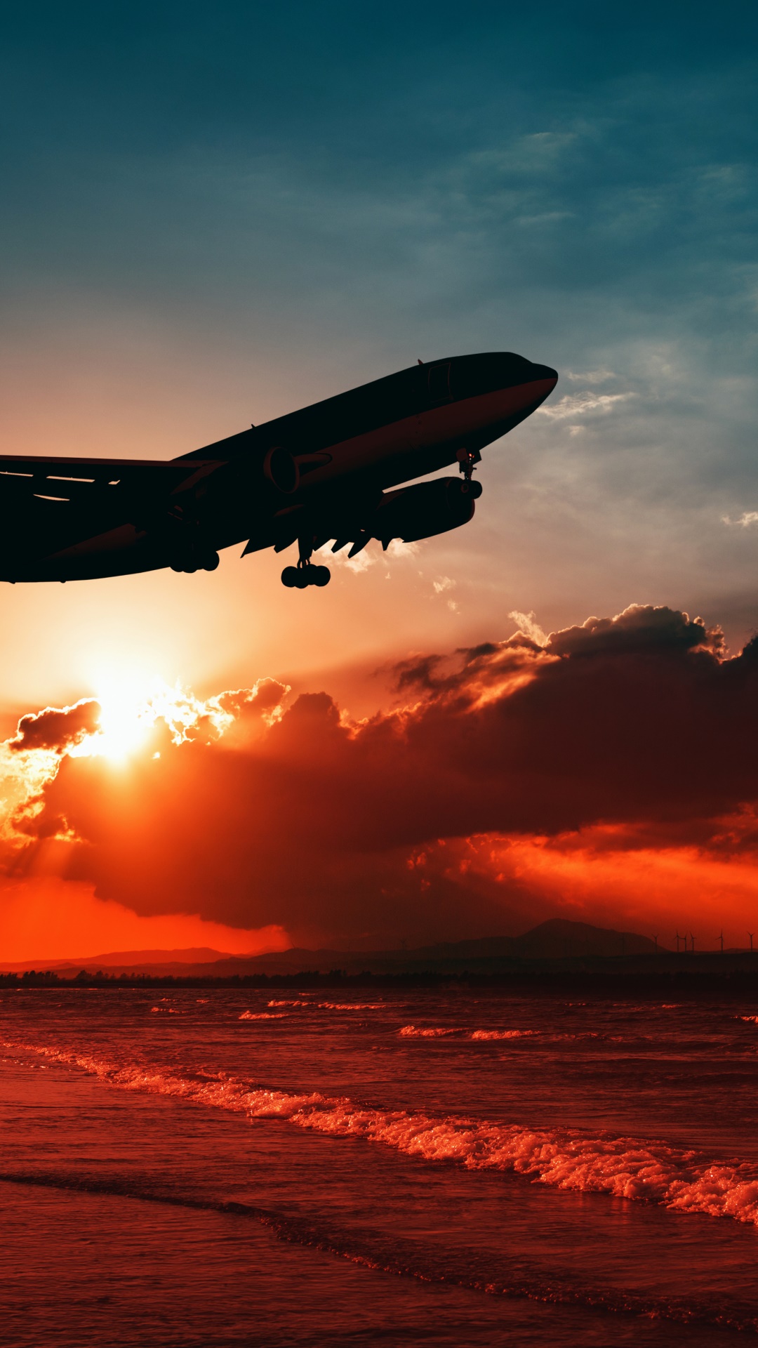 Vehicles Aircraft, Passenger Plane, Cloud, Sky, Sunbeam, Sunset, 1080x1920, Phone HD Wallpaper