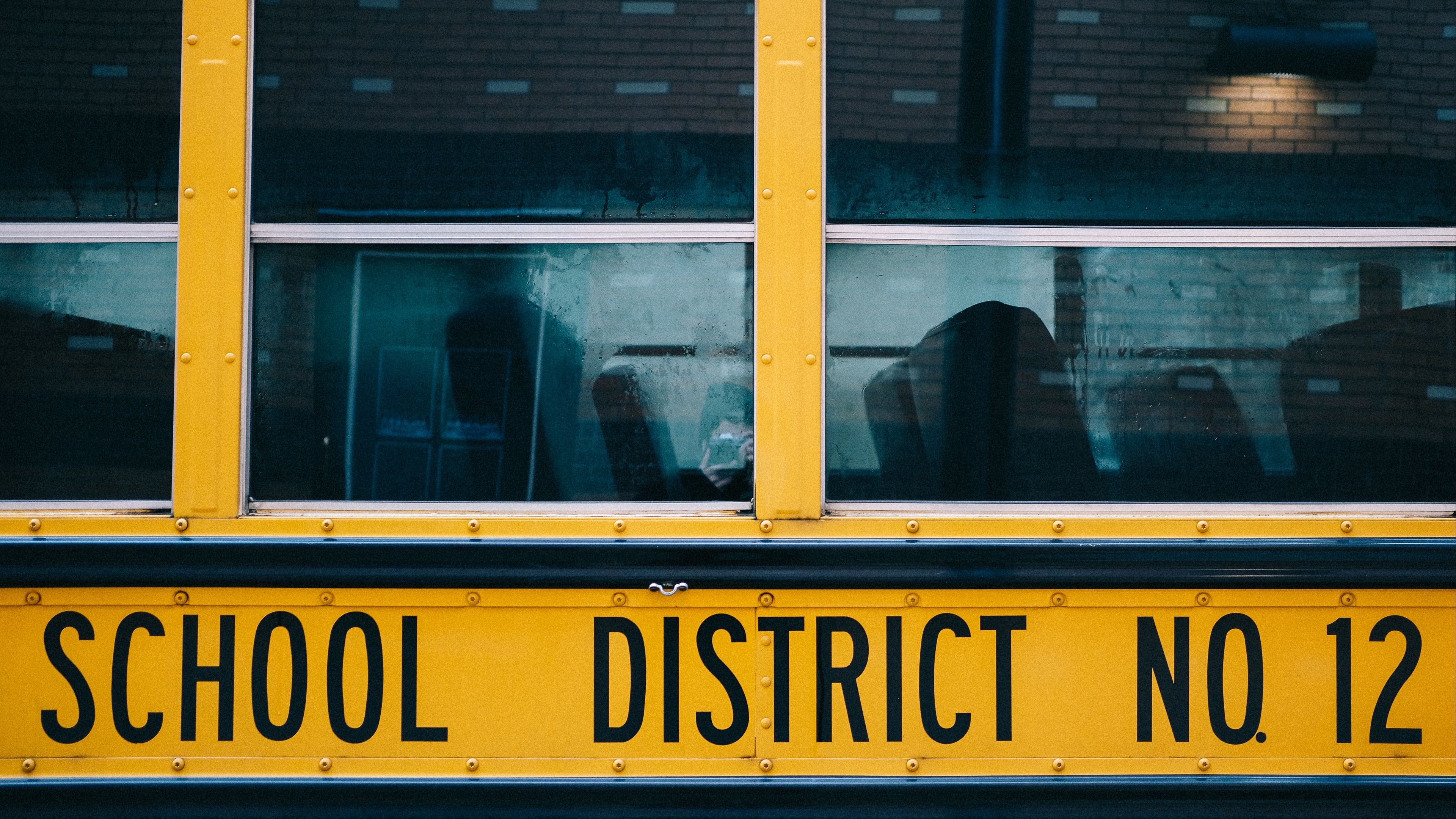 bus, inscription, yellow, words, 4k, HD Wallpaper