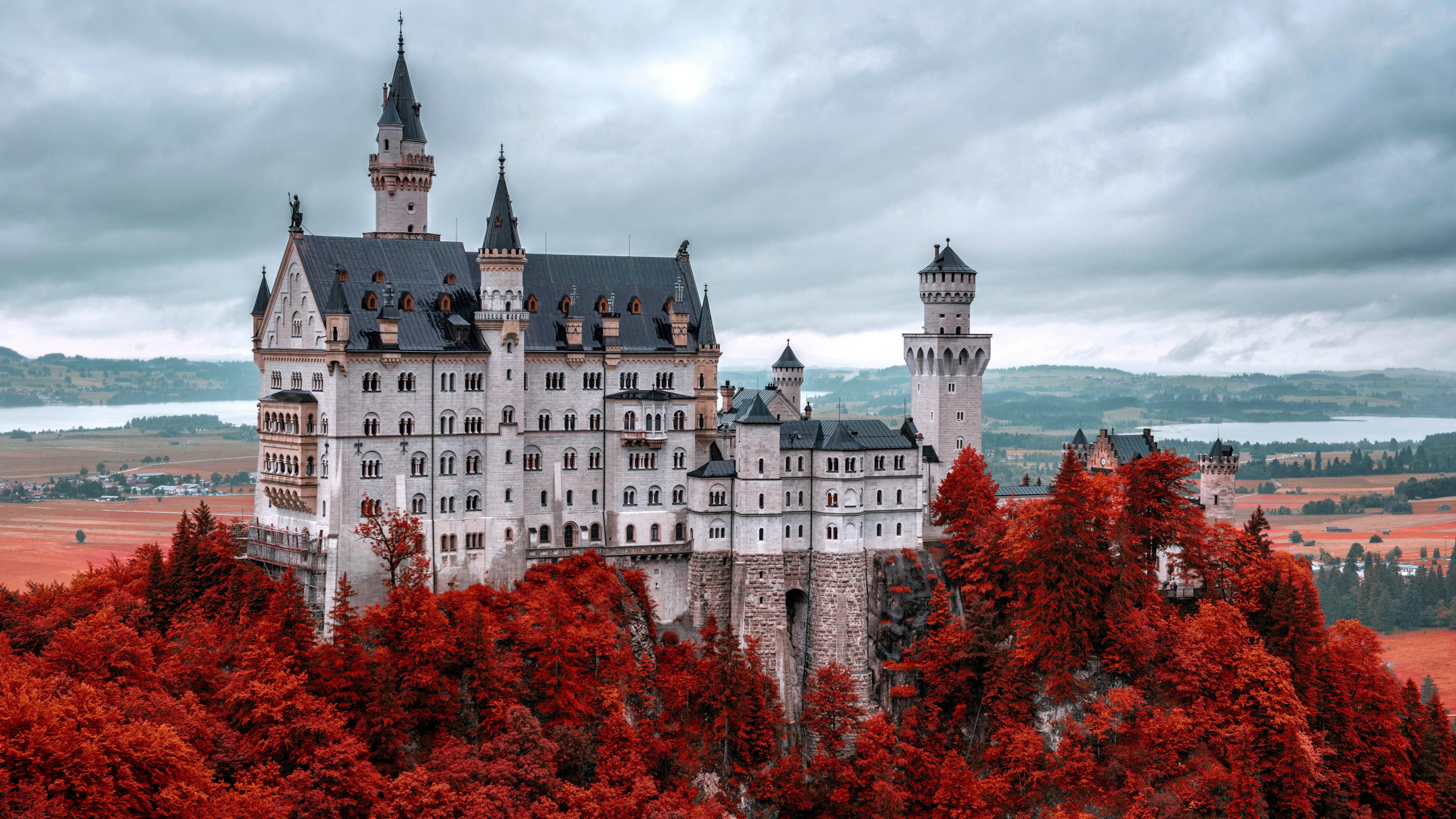 Neuschwanstein castle, Bavaria, Germany, Tourism, Travel, HD Wallpaper