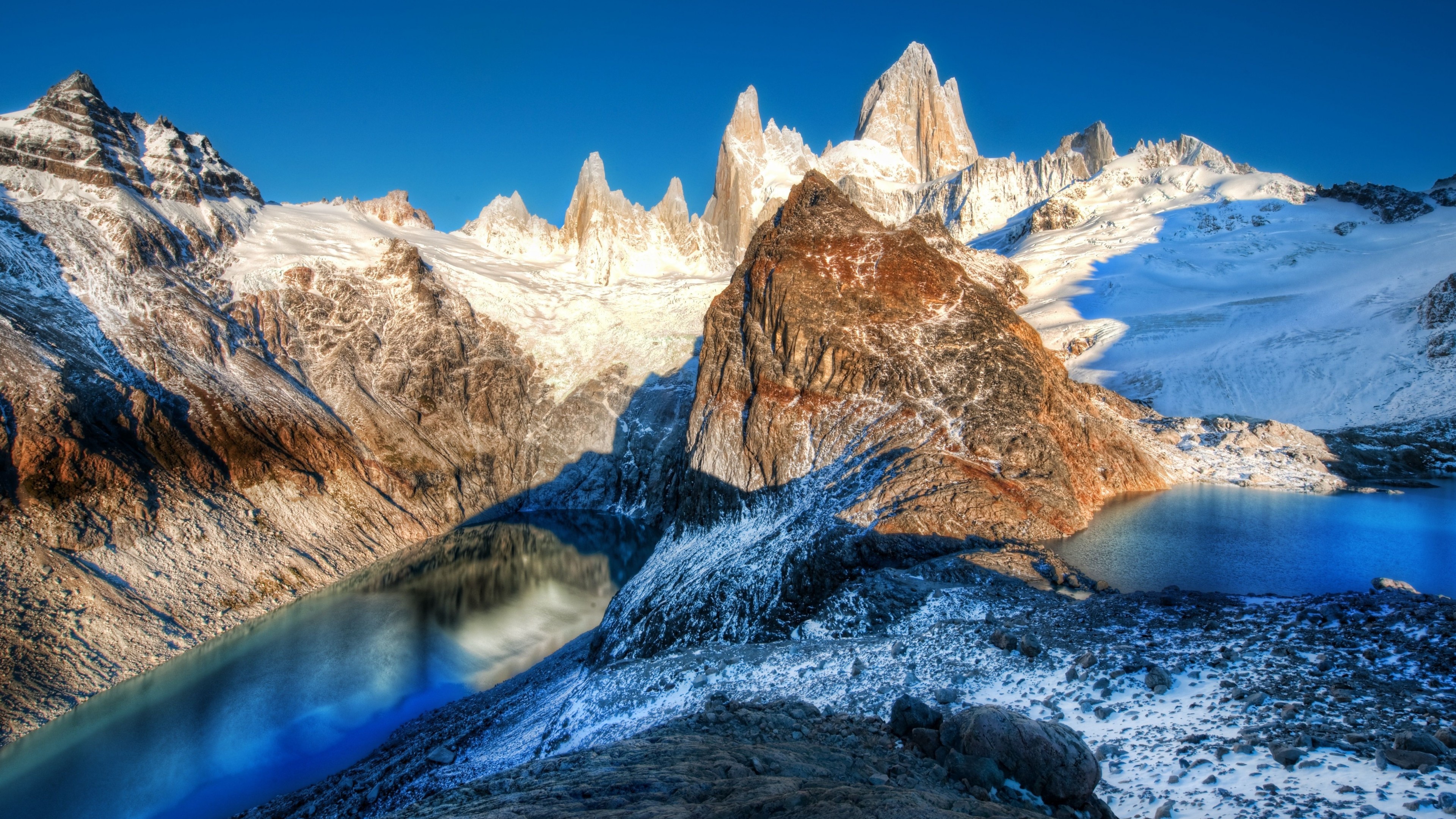 Andes, 4k, Argentina, mountain, lake, travel, tourism, HD Wallpaper