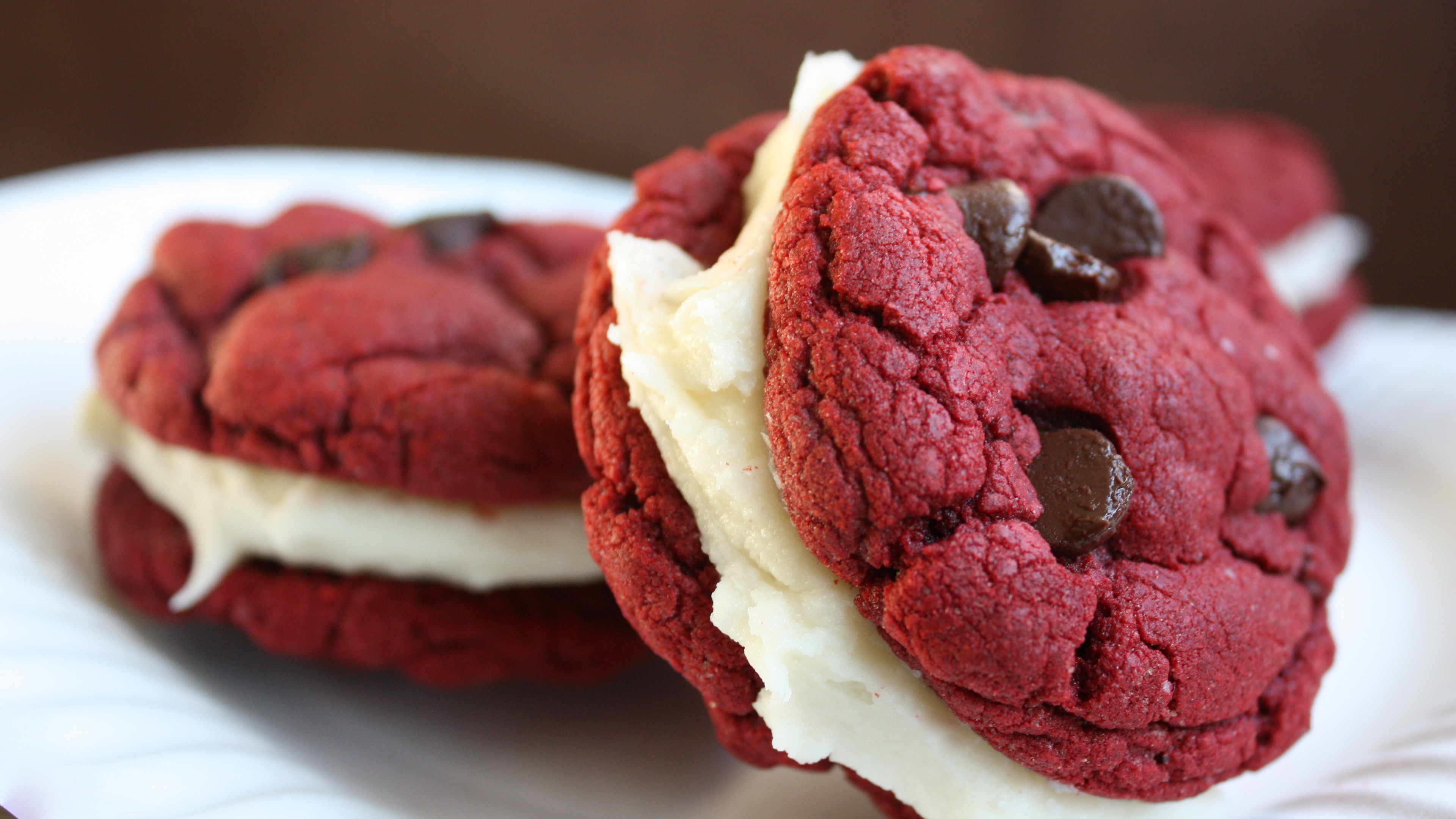 cookies, red velvet, sandwich, chocolate, cream, cooking, recipe, HD Wallpaper