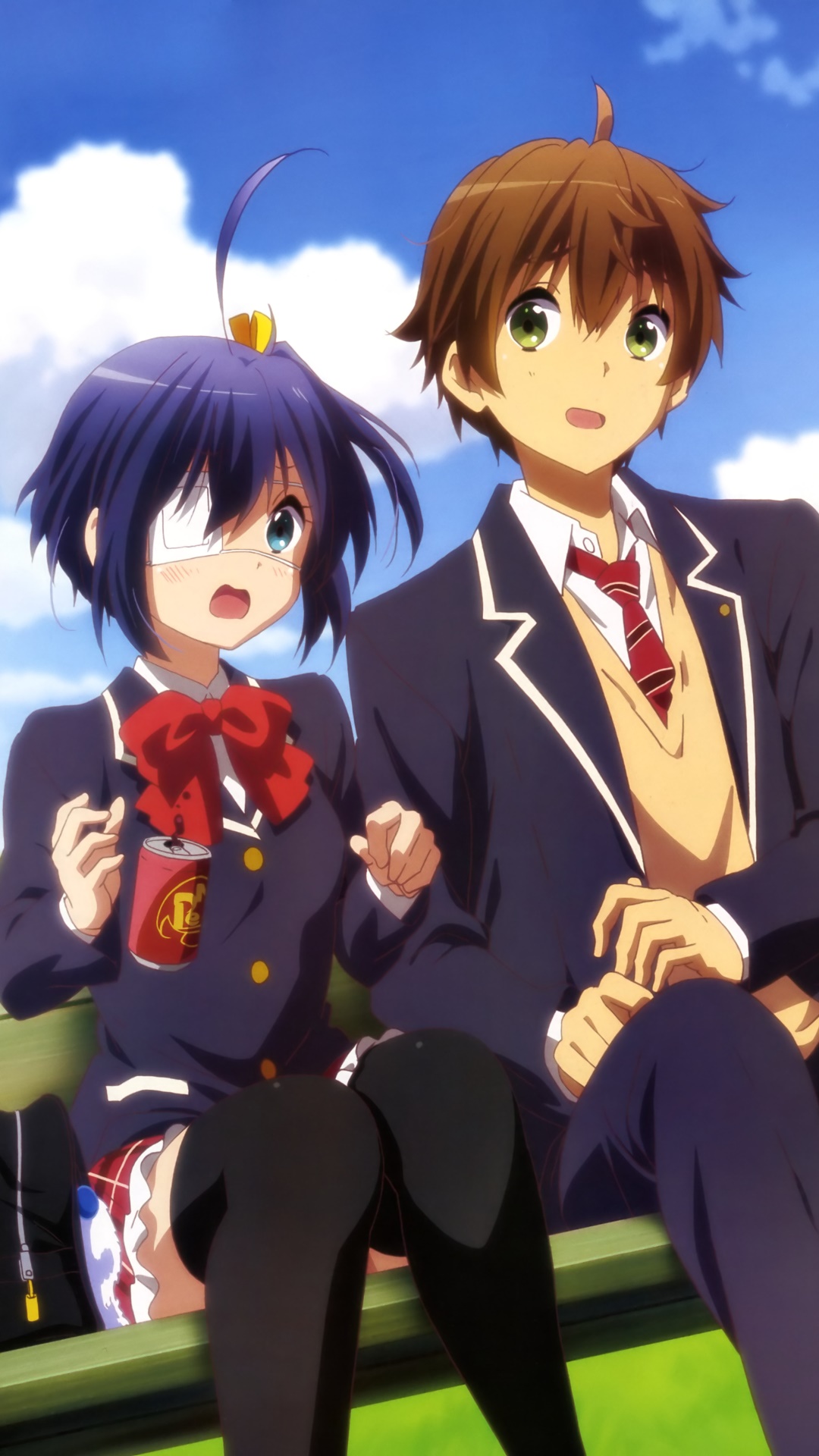 Anime Love, Chunibyo and Other Delusions, Yūta Togashi, Satone Shichimiya, 1080x1920, Phone HD Wallpaper