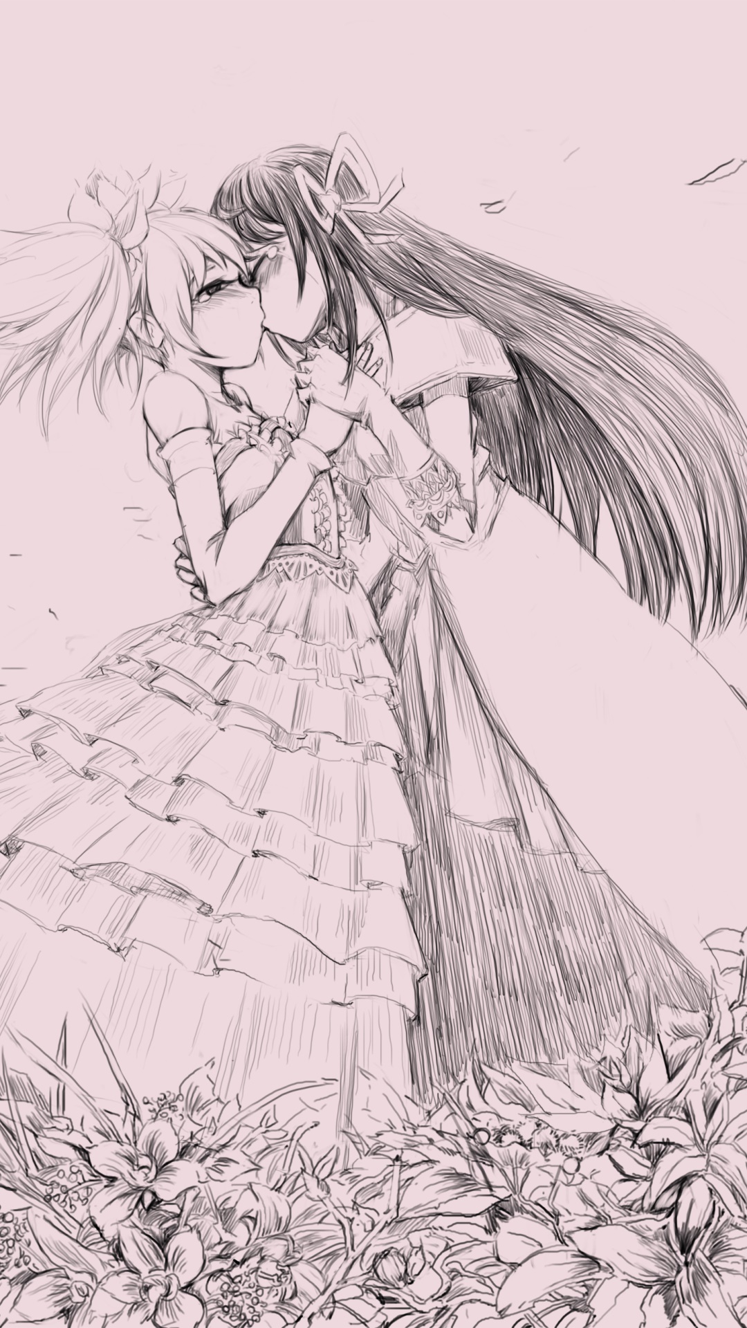 Anime Puella Magi Madoka Magica, Madoka Kaname, Homura Akemi, 1080x1920, Phone HD Wallpaper