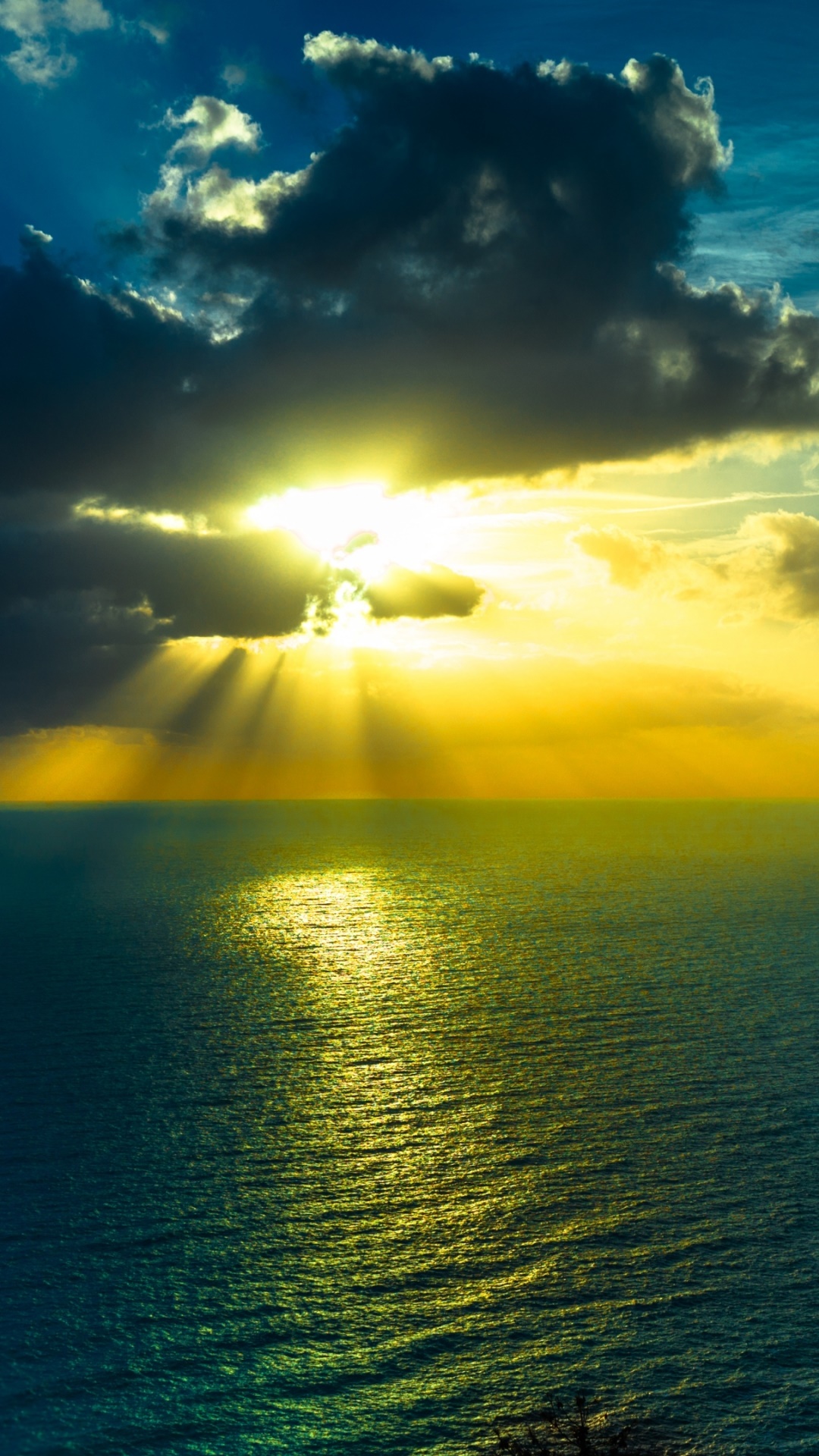 Earth Sunset, Cloud, Ocean, Sunbeam, Sea, 1080x1920, Phone HD Wallpaper