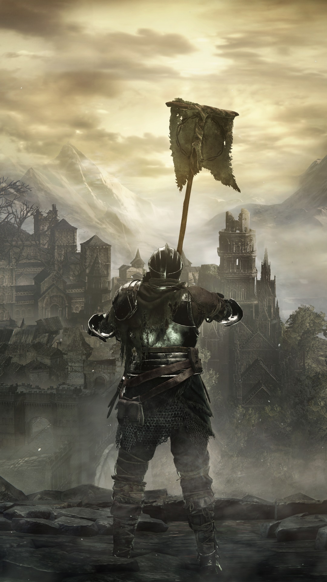 Video Game Dark Souls III, Armor, Knight, Castle, Landscape, Mountain, 1080x1920, Phone HD Wallpaper