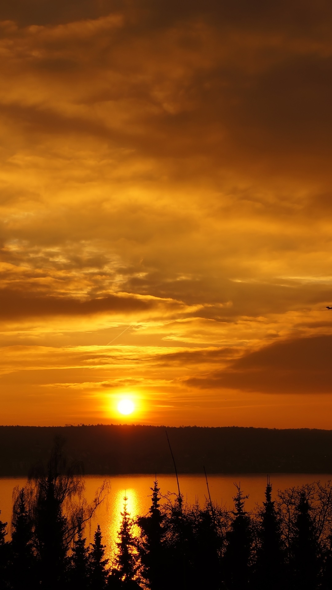 Earth Sunset, River, Orange (Color), Sky, Nature, Reflection, 1080x1920, Phone HD Wallpaper