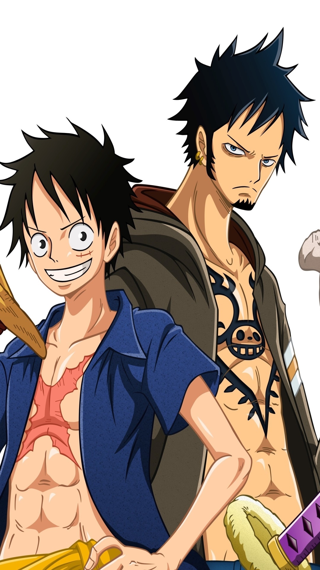 Anime One Piece, Monkey D. Luffy, Trafalgar Law, 1080x1920, Phone HD Wallpaper