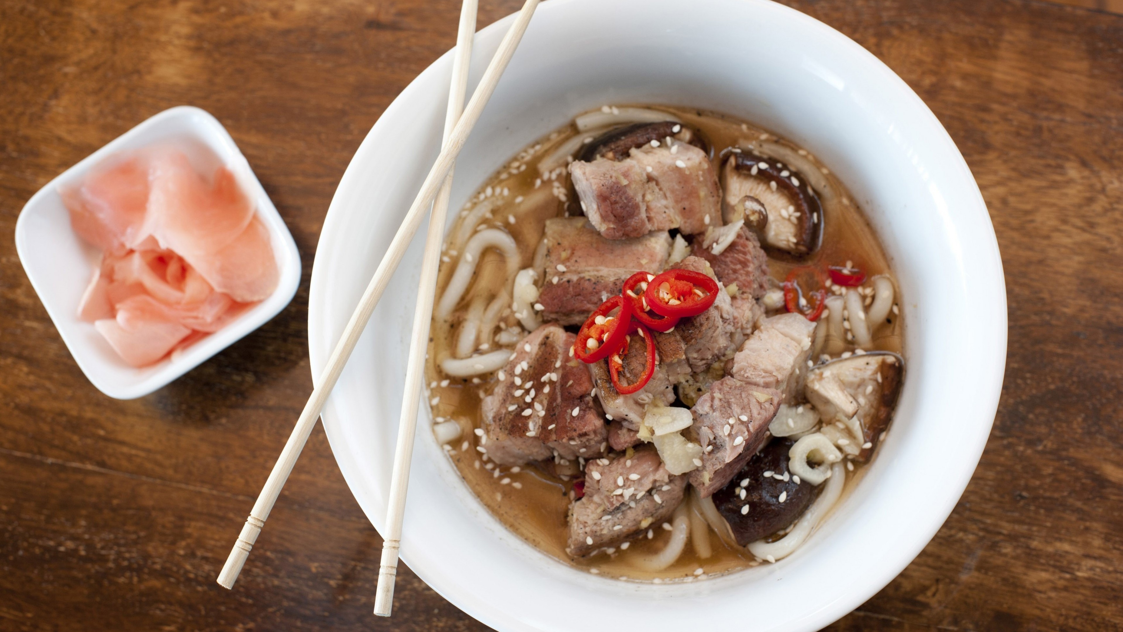 Hainan soup, noodles, lamb, sesame seeds, pepper, HD Wallpaper
